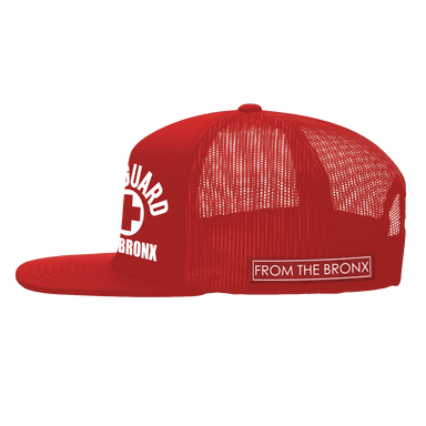 Bronx USA Lifeguard Trucker Hat Side in Red