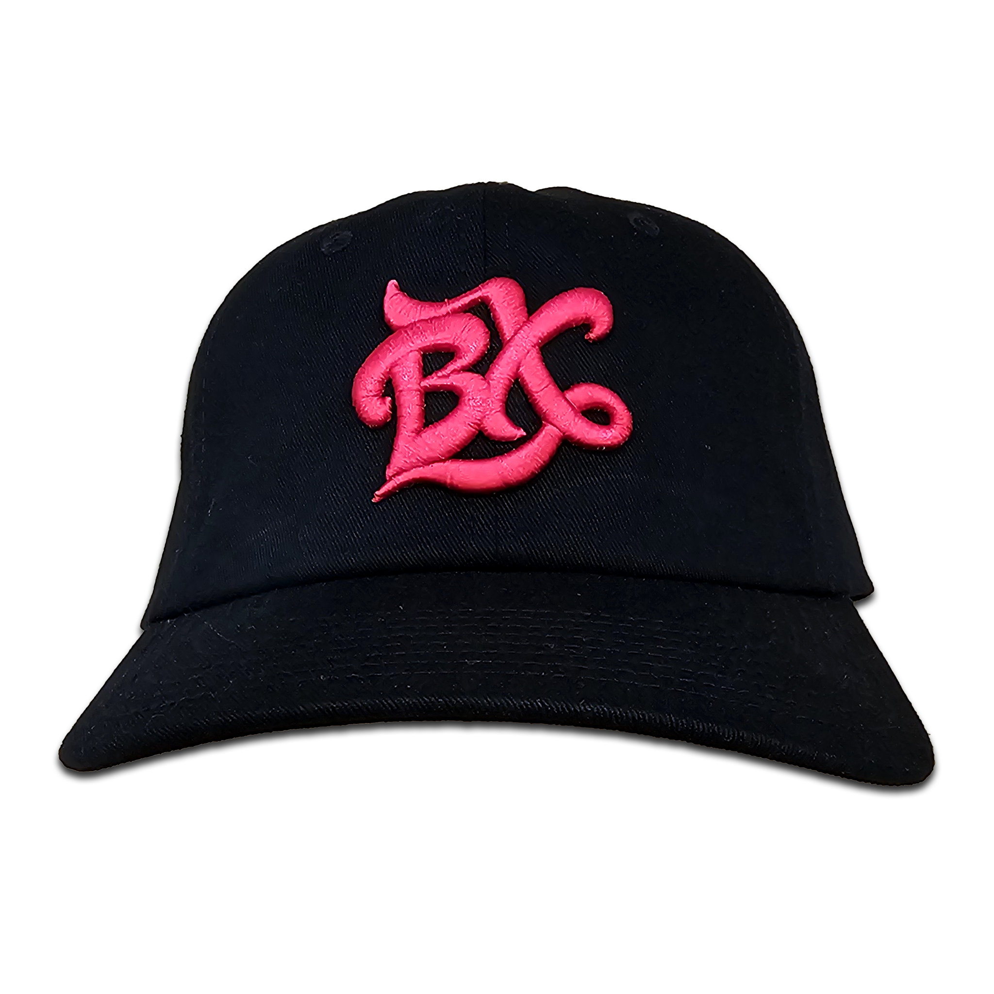 BX Wave Dad Hat in Black/Fuchsia Front