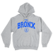 Bronx Collegiate Hoodie Grey with Blue Design Front