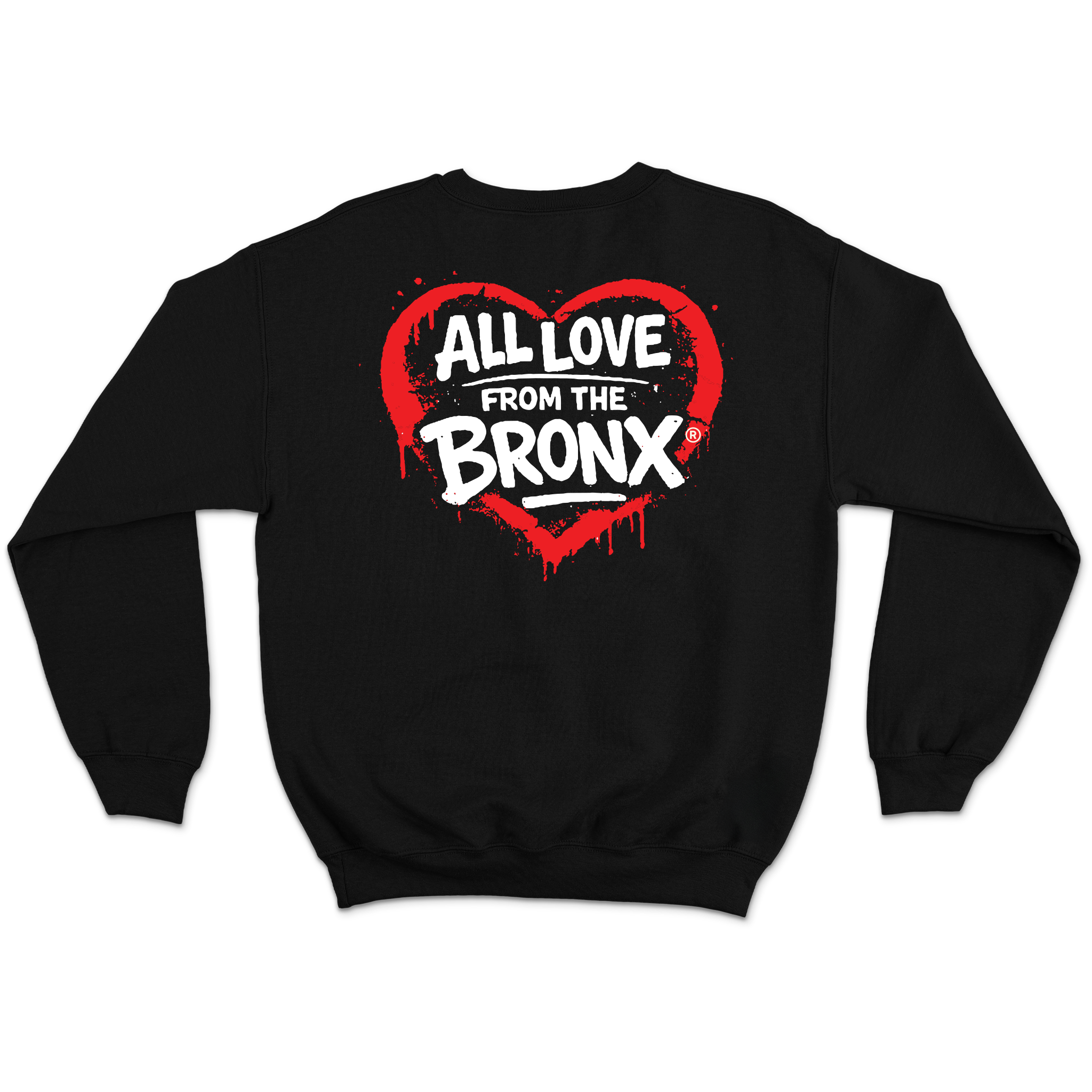 All Love From The Bronx Black Crewneck Back