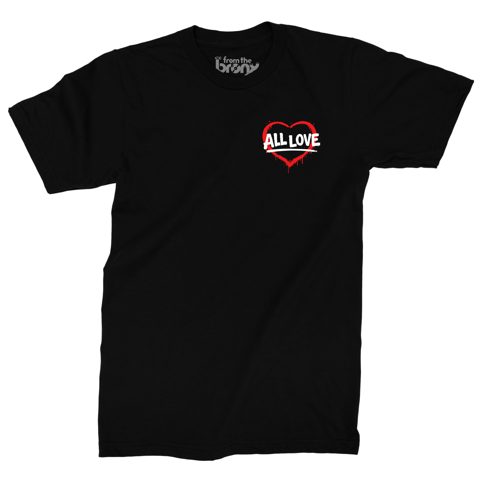 All Love From The Bronx Black T-Shirt Front