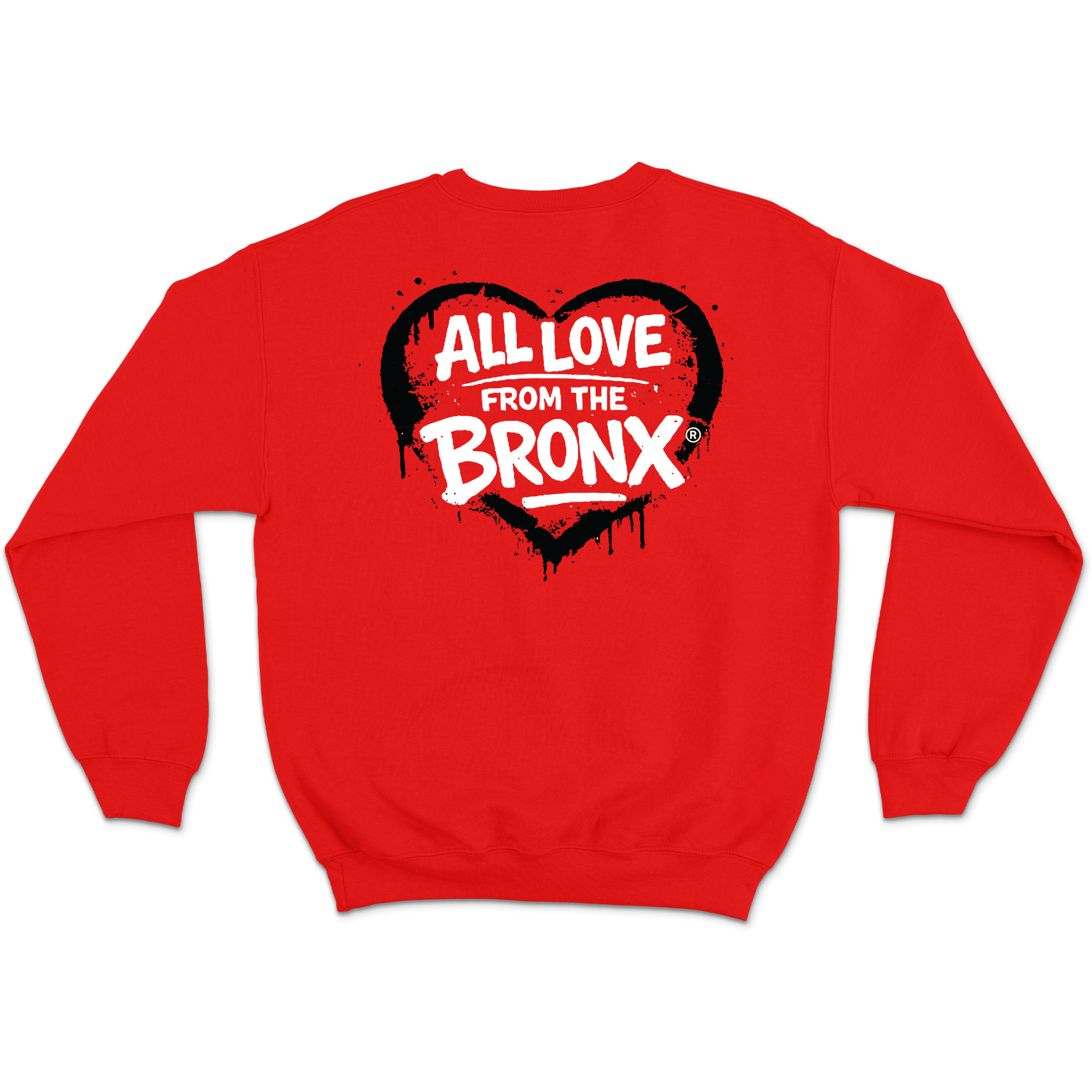 All Love From The Bronx Red Crewneck Back