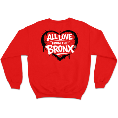 All Love From The Bronx Red Crewneck Back