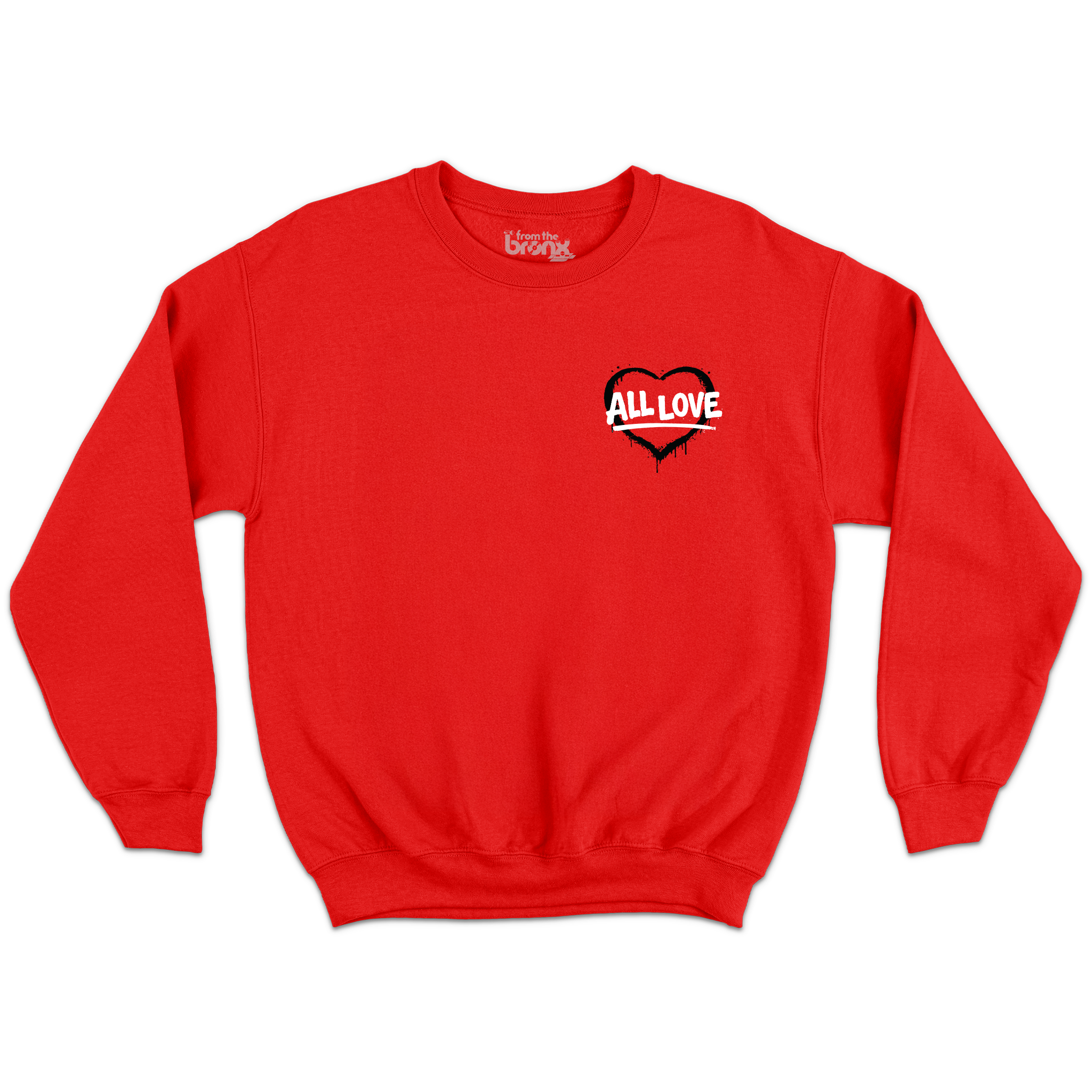 All Love From The Bronx Red Crewneck Back