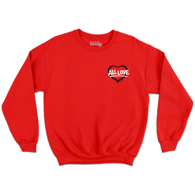All Love From The Bronx Red Crewneck Back