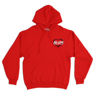 All Love From The Bronx Red Mid Weight Hoodie Front