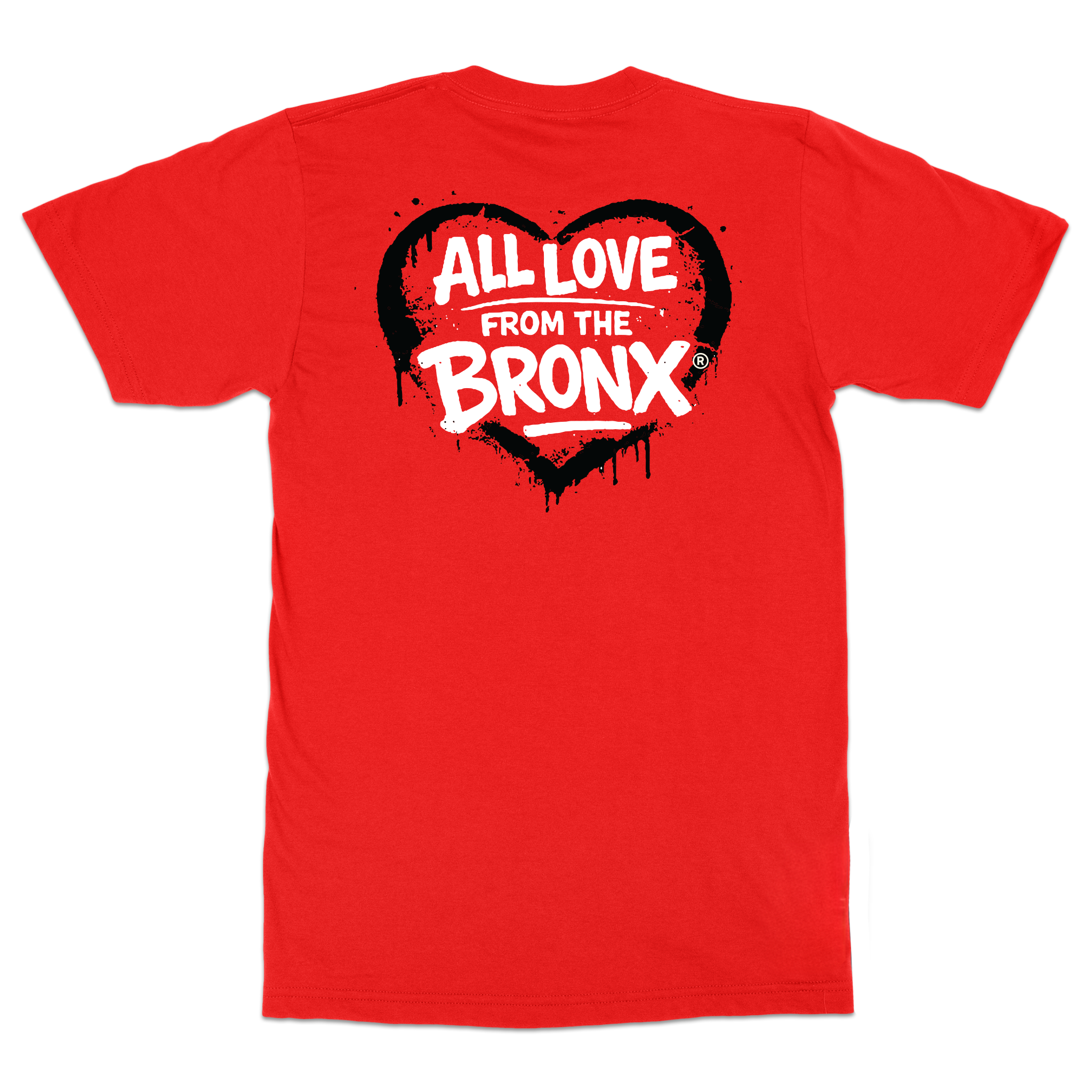 All Love From The Bronx Red T-Shirt Back