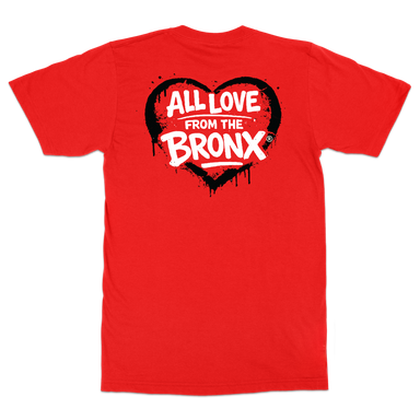 All Love From The Bronx Red T-Shirt Back