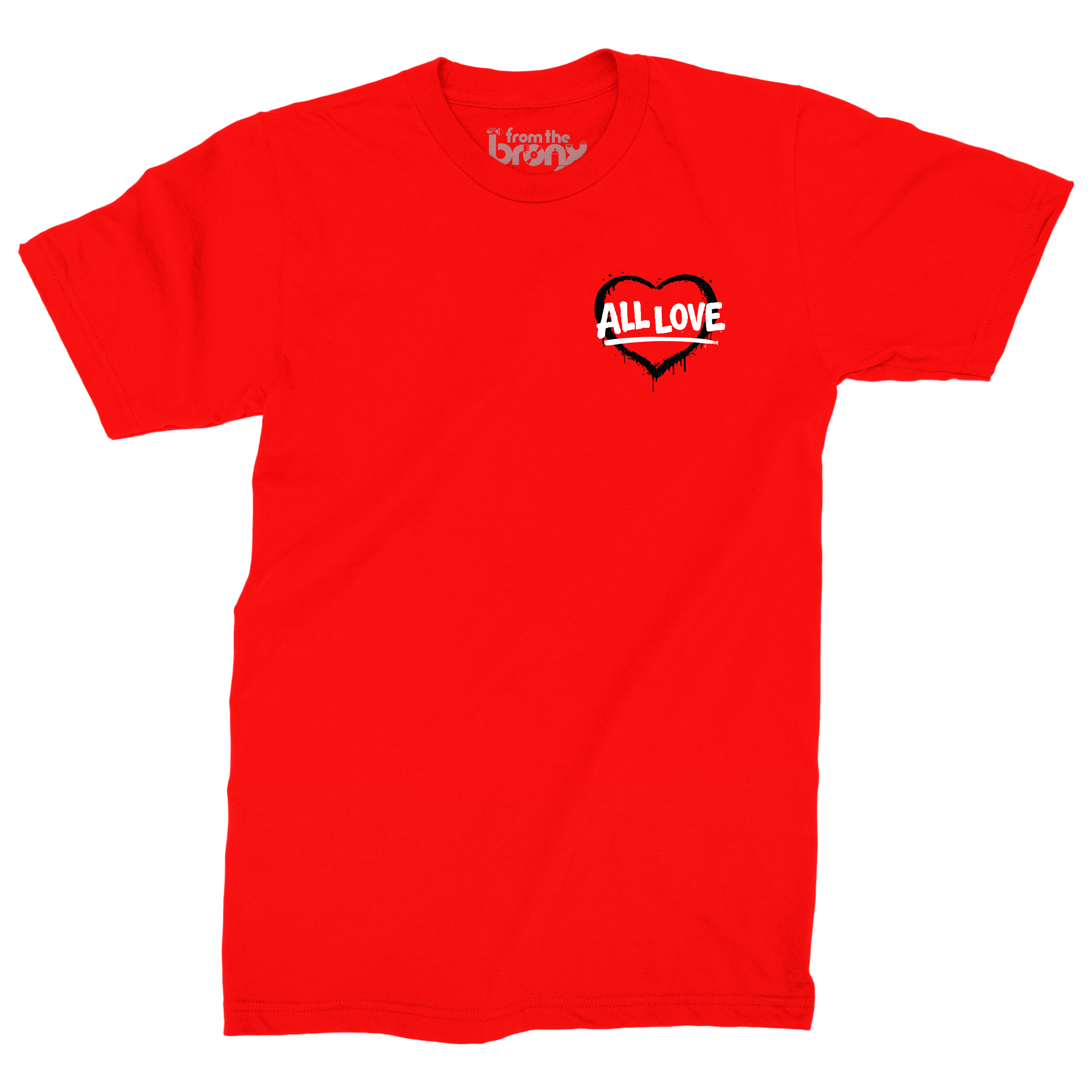 All Love From The Bronx Red T-Shirt Front
