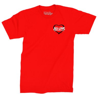 All Love From The Bronx Red T-Shirt Front