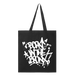 "Born" in The Bronx! Paint Splatter Tote Front in White on Black 