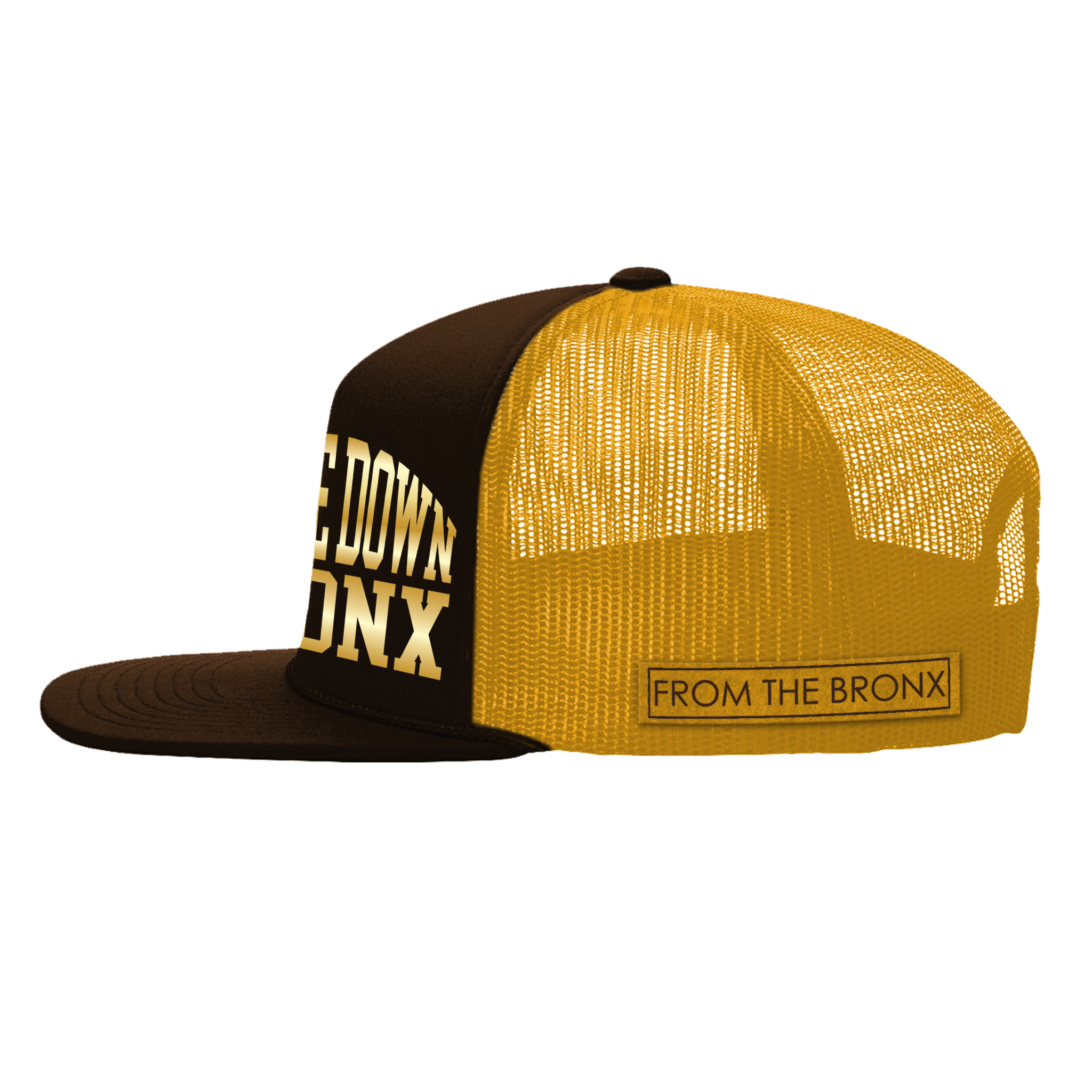 Boogie Down Bronx Gold Trucker Hat Side