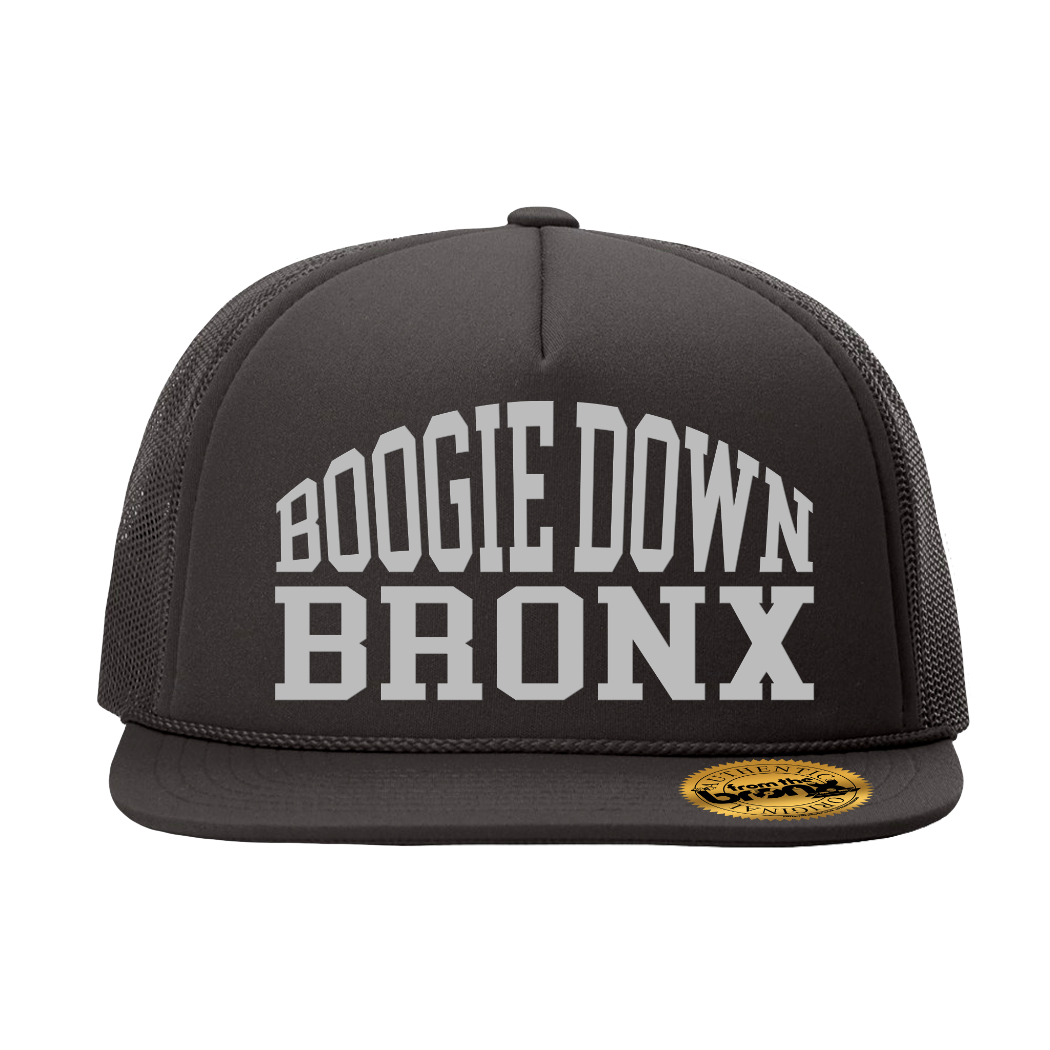 Boogie Down Bronx Reflective Trucker Hat Front