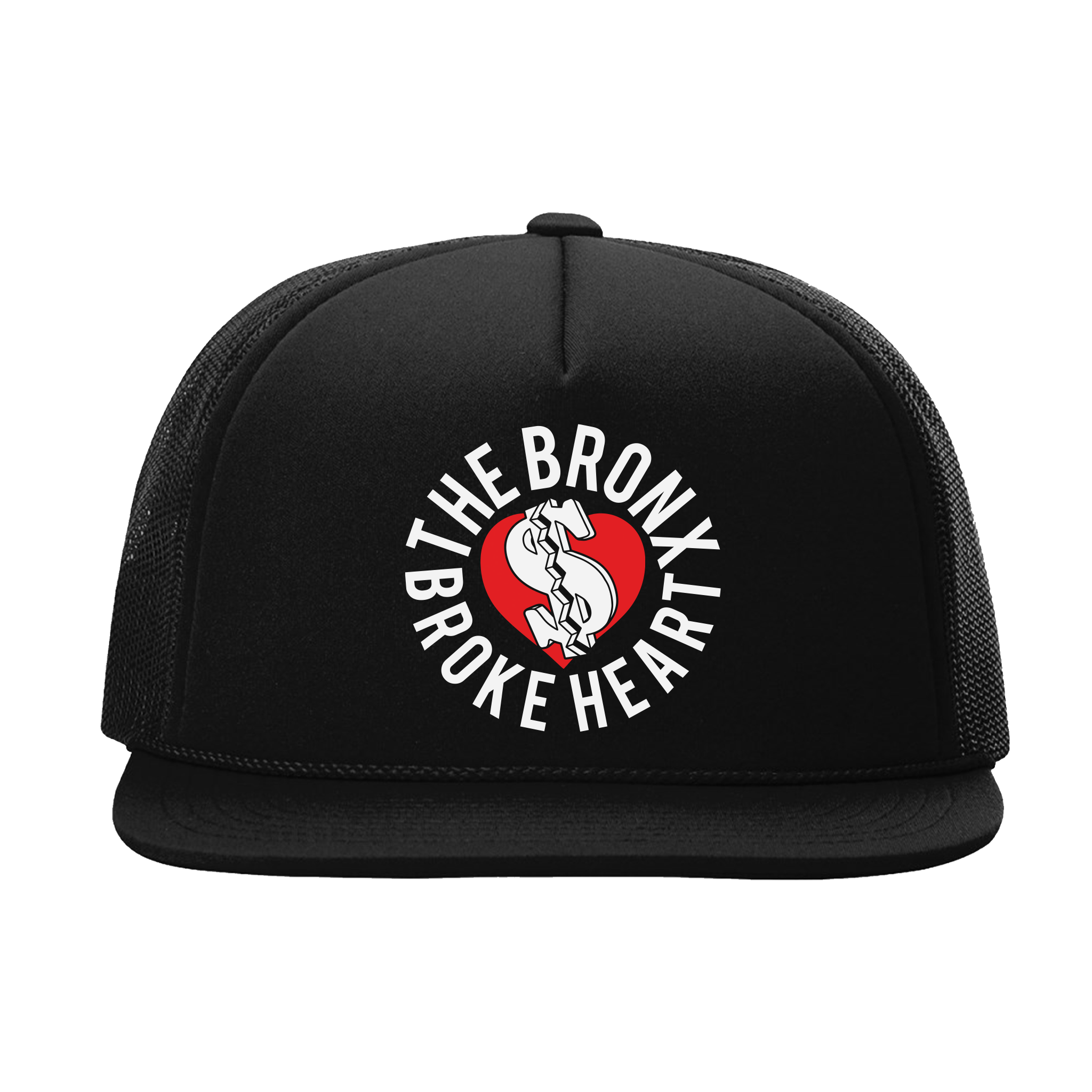 Broke Heart Club Trucker Hat Front in Black