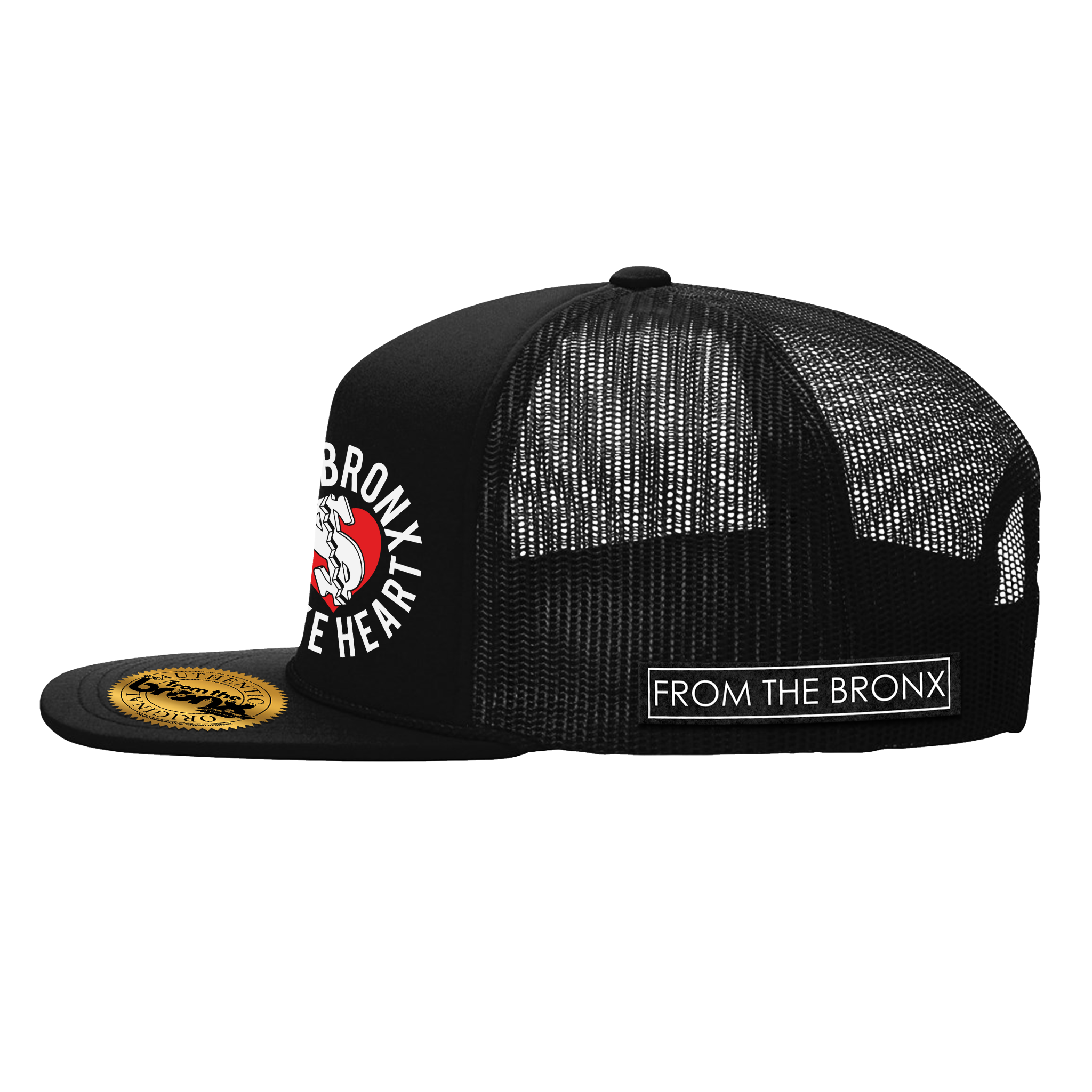 Broke Heart Club Black Trucker Hat Side