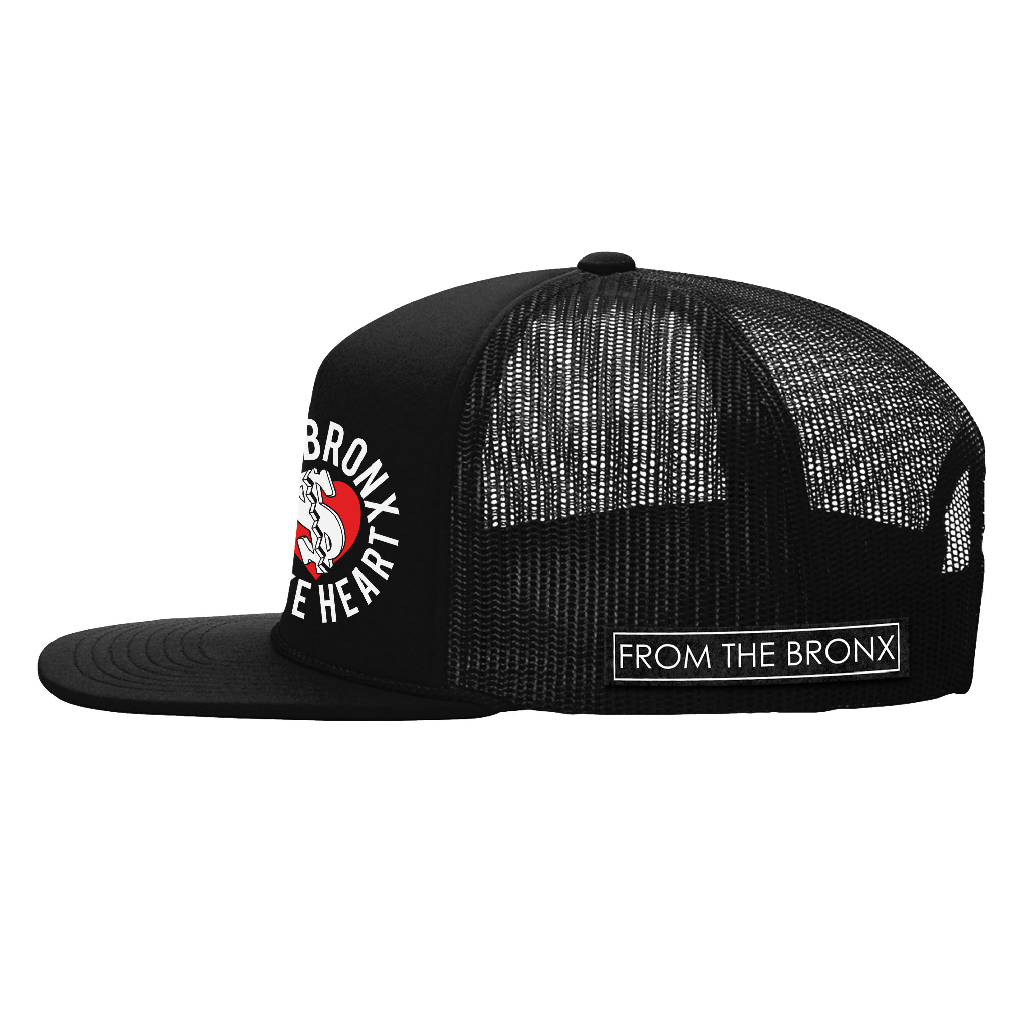 Broke Heart Club Trucker Hat Side in Black