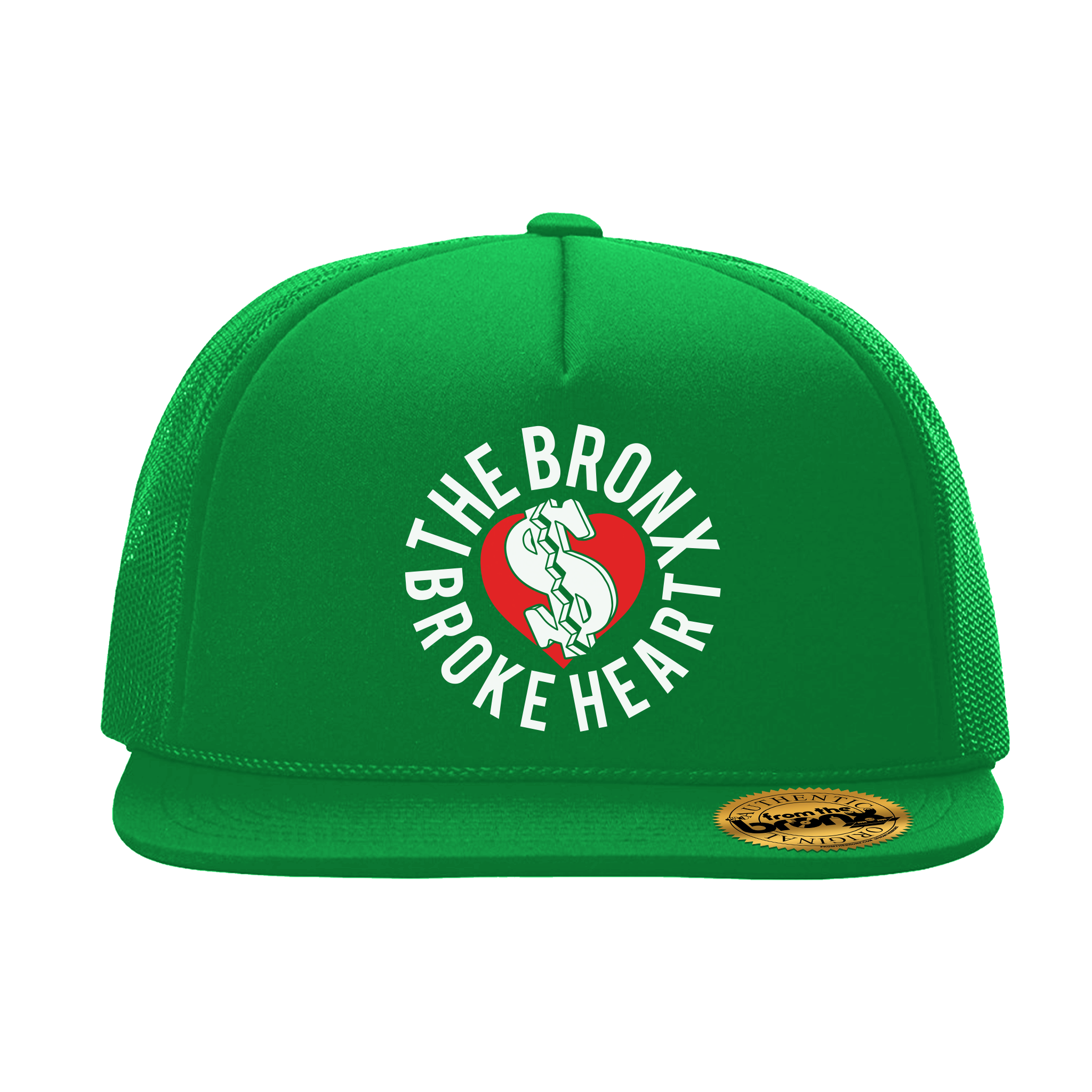 Broke Heart Club Green Trucker Hat Front