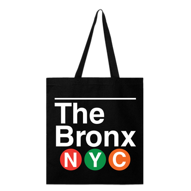 The Bronx NYC Tote Front in Black
