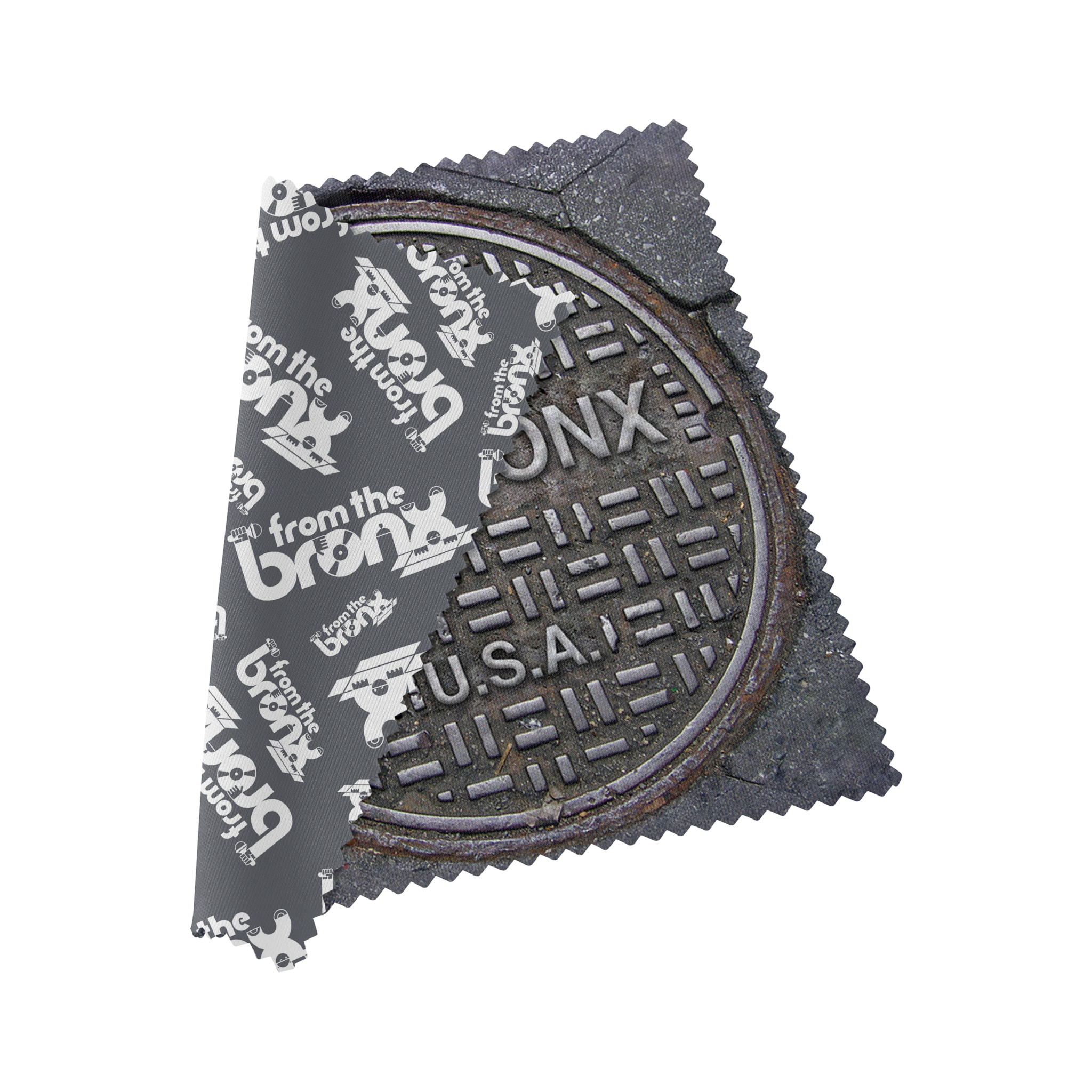 Bronx USA Sewer Cover Microfiber Cloth Back