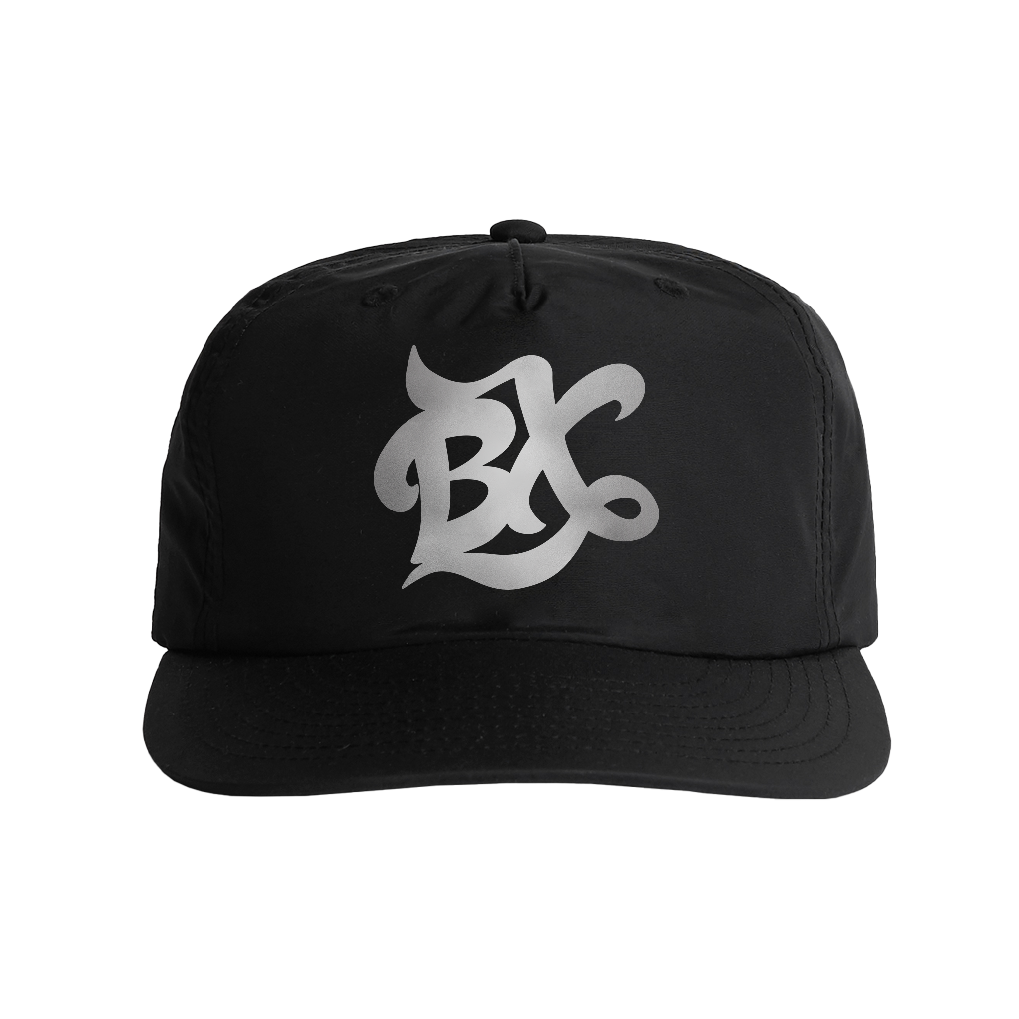 BX Wave Reflective Surf Cap in Black Front