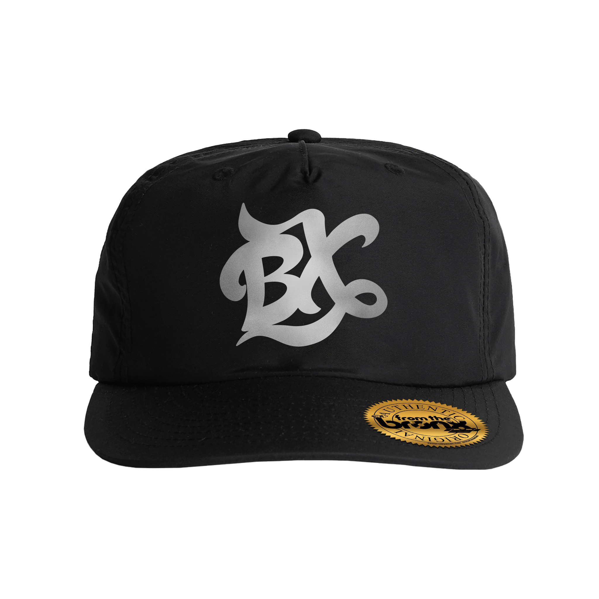 BX Wave Reflective Black Surf Cap Front