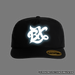 BX Wave Reflective Black Surf Cap with Simulated Reflection Front