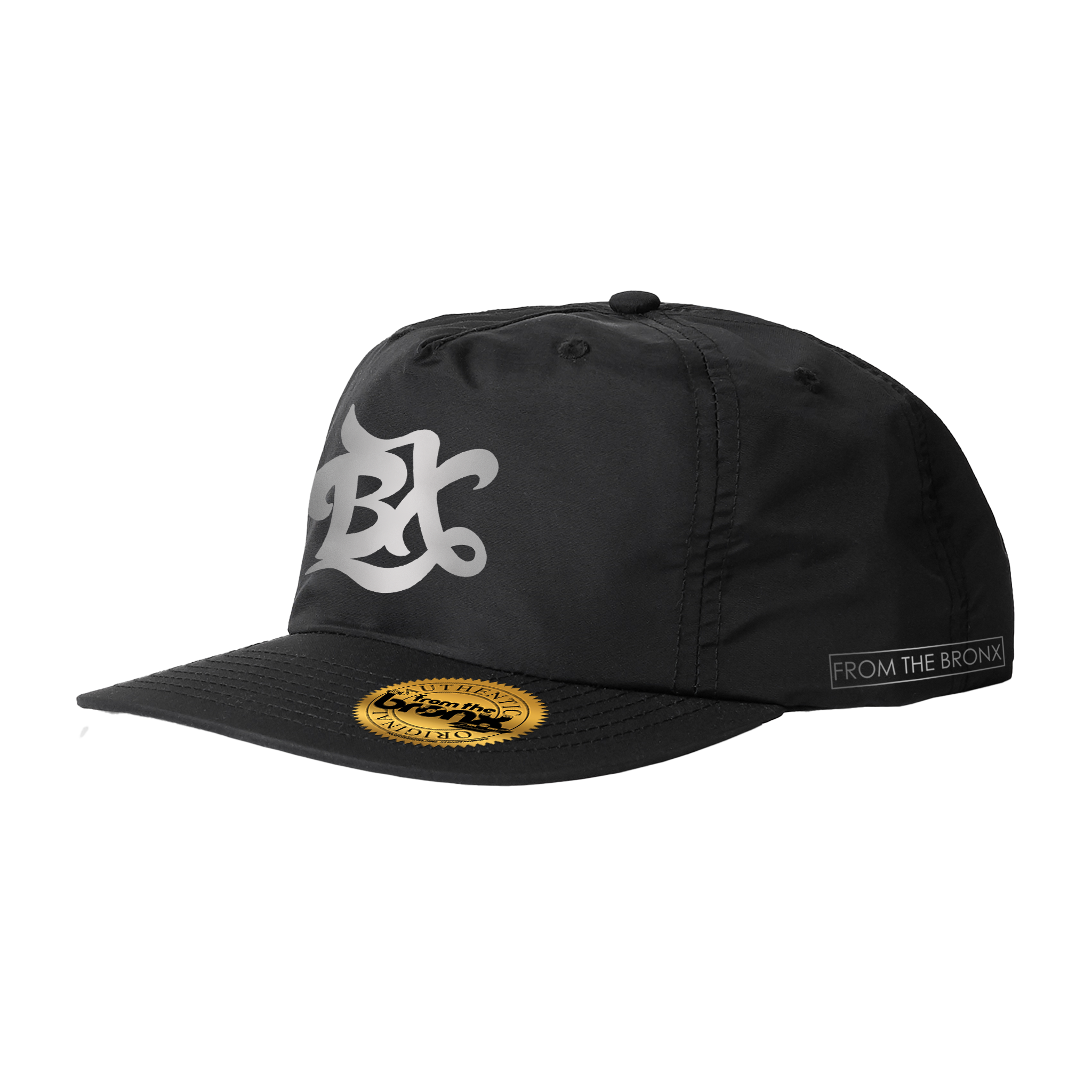 BX Wave Reflective Black Surf Cap Side