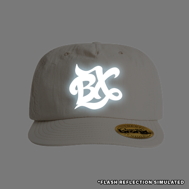 BX Wave Reflective Bone White Surf Cap with Simulated Reflection Front
