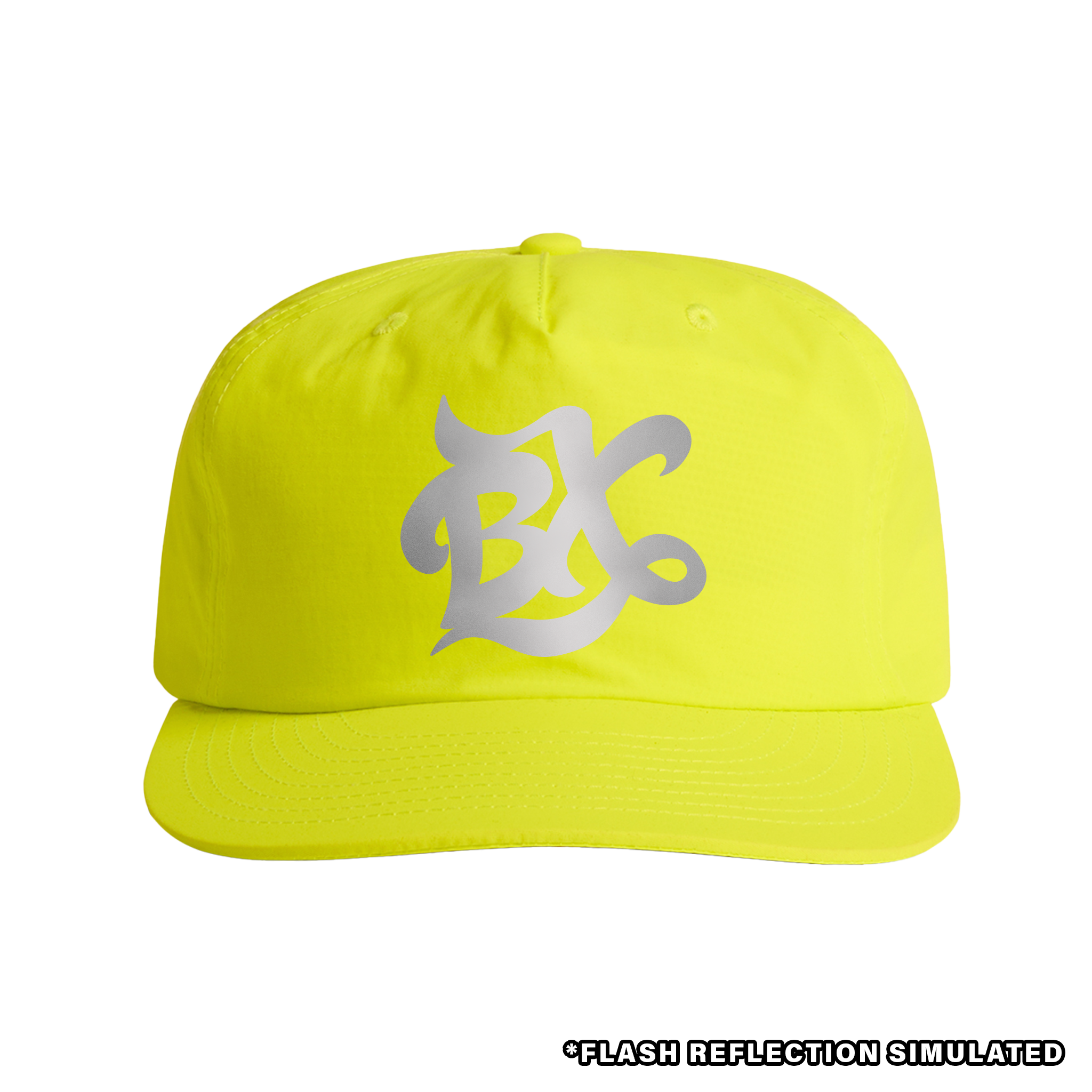 BX Wave Reflective Surf Cap in Safety Yellow Front