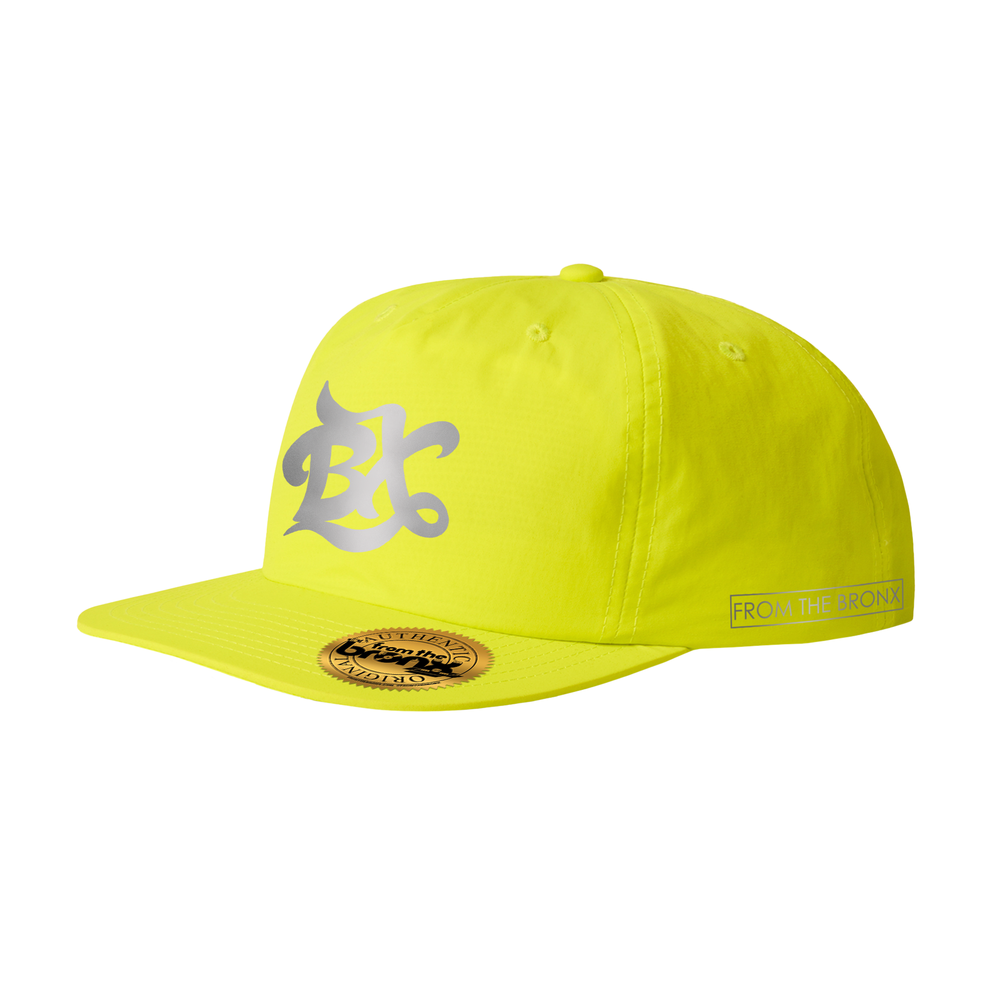 BX Wave Reflective Safety Yellow Surf Cap Side