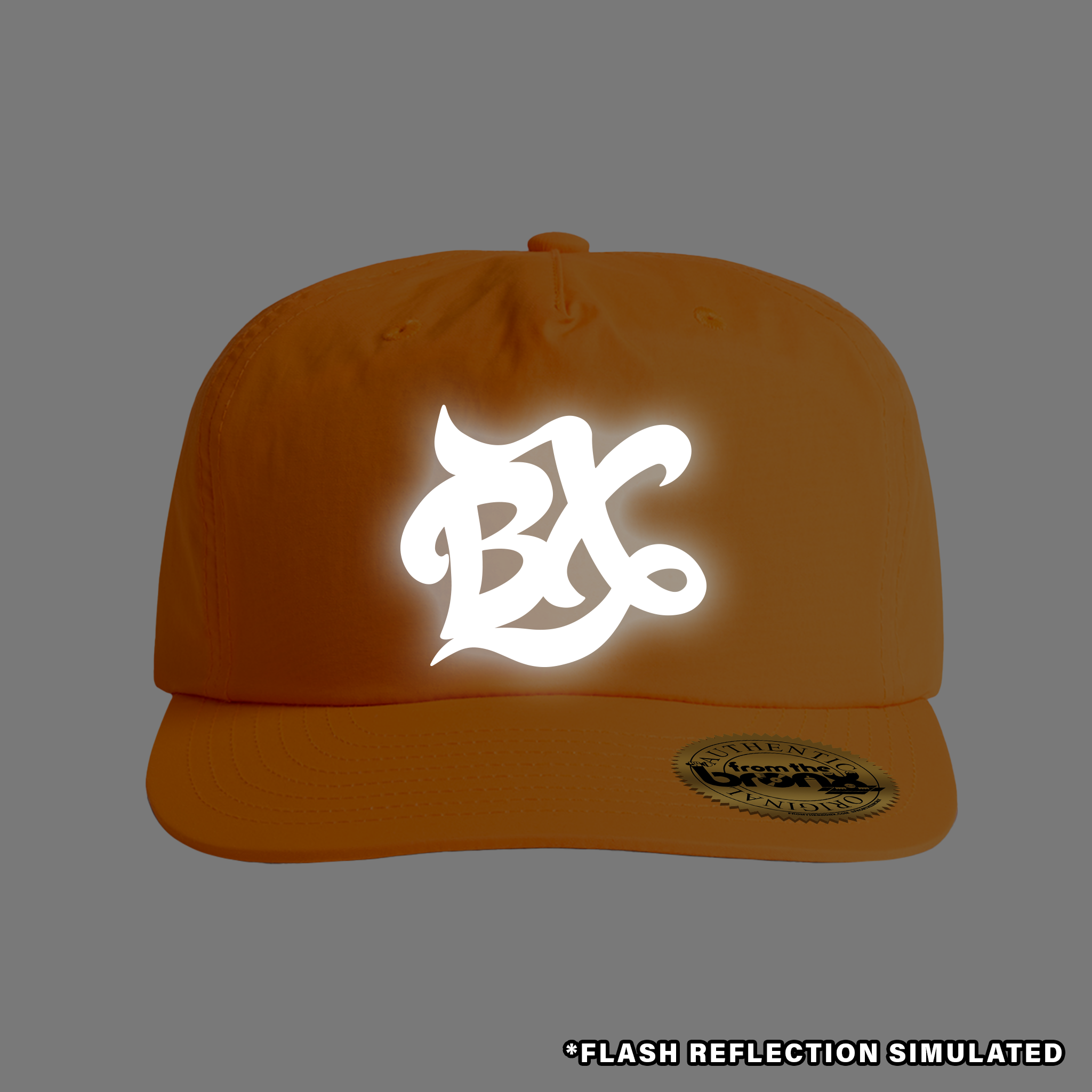 BX Wave Reflective Safety Orange Surf Cap with Simulated Reflection Front