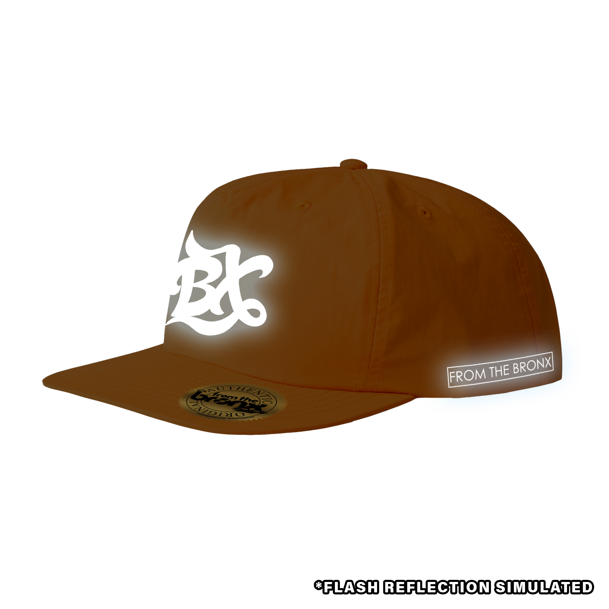 BX Wave Reflective Safety Orange Surf Cap with Simulated Reflection Side