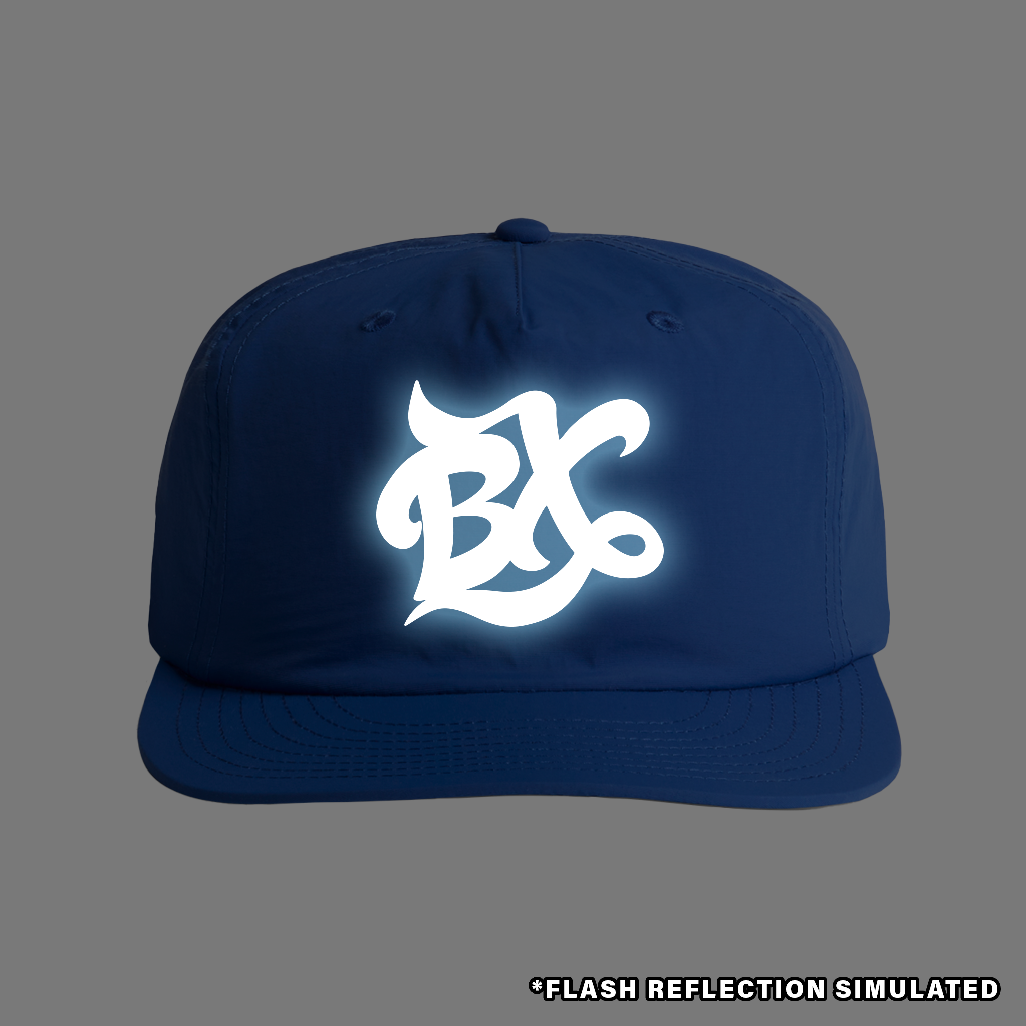BX Wave Reflective Surf Cap in Royal Blue Front with Simulated Reflection