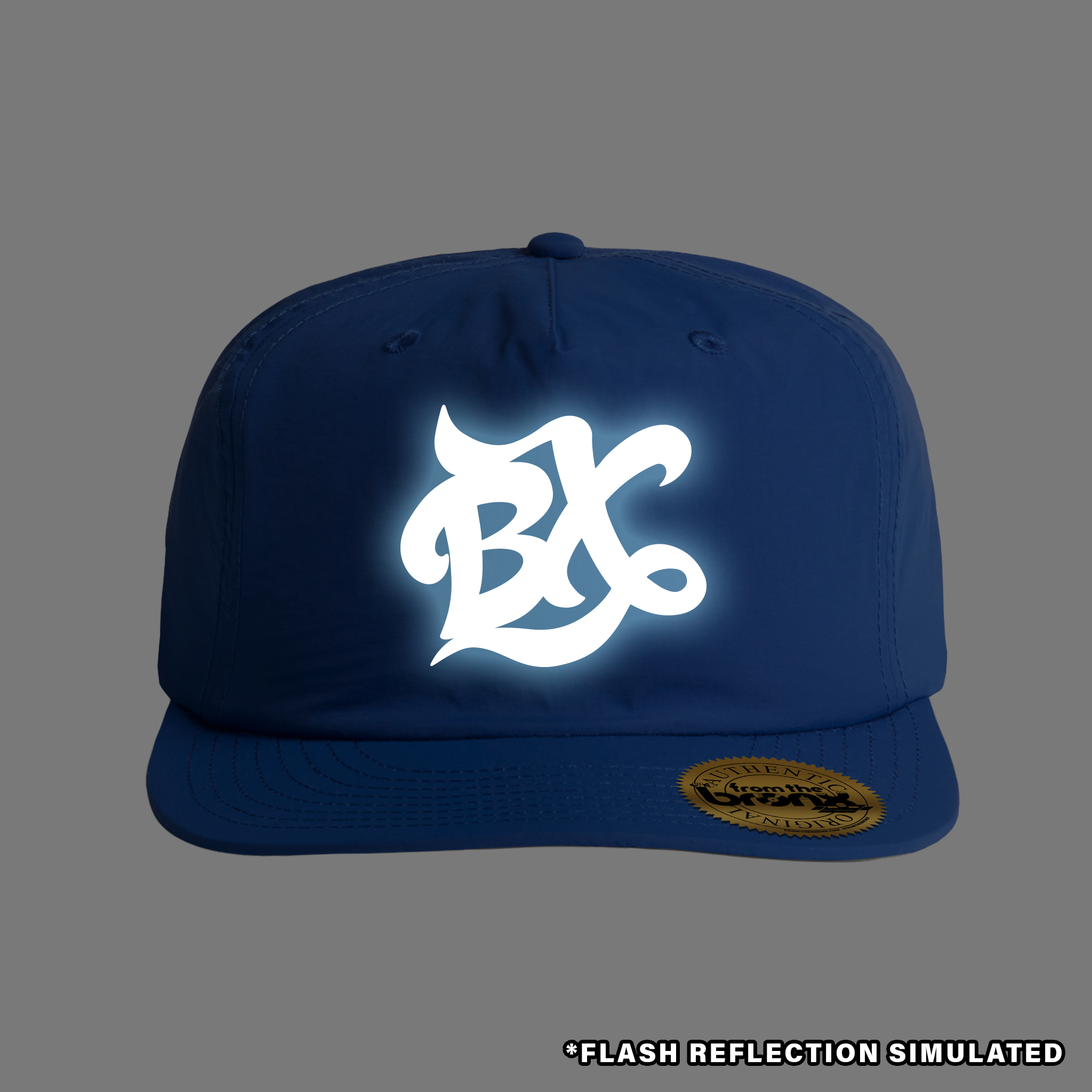 BX Wave Reflective Royal Blue Surf Cap with Simulated Reflection Front