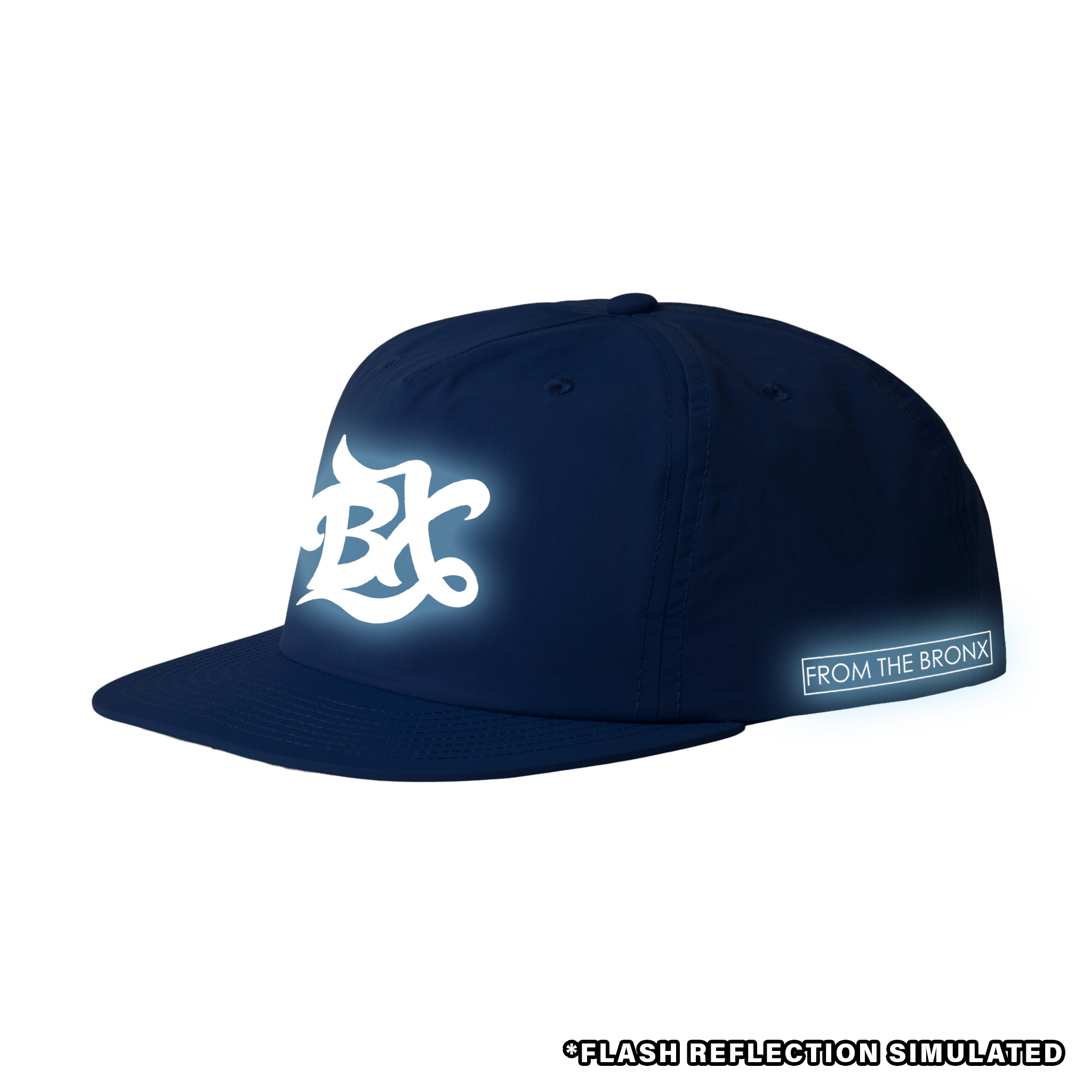 BX Wave Reflective Surf Cap in Royal Blue Side with Simulated Reflection