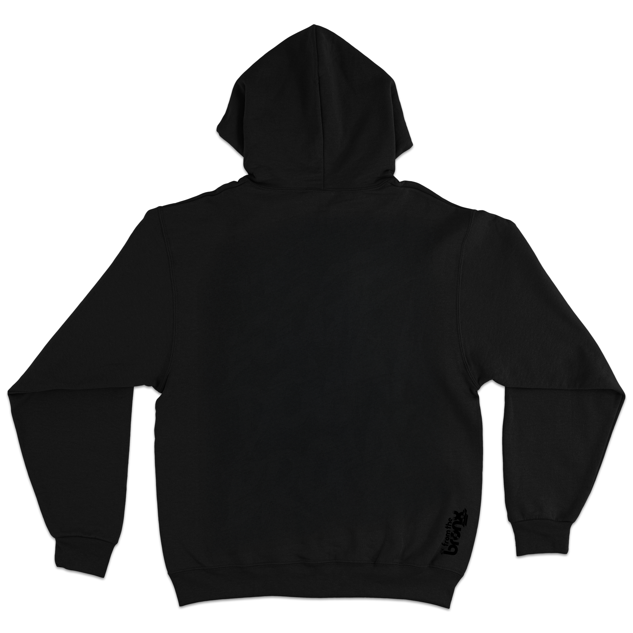 Bronx Collegiate Hoodie Black with Black Graphite Design Back