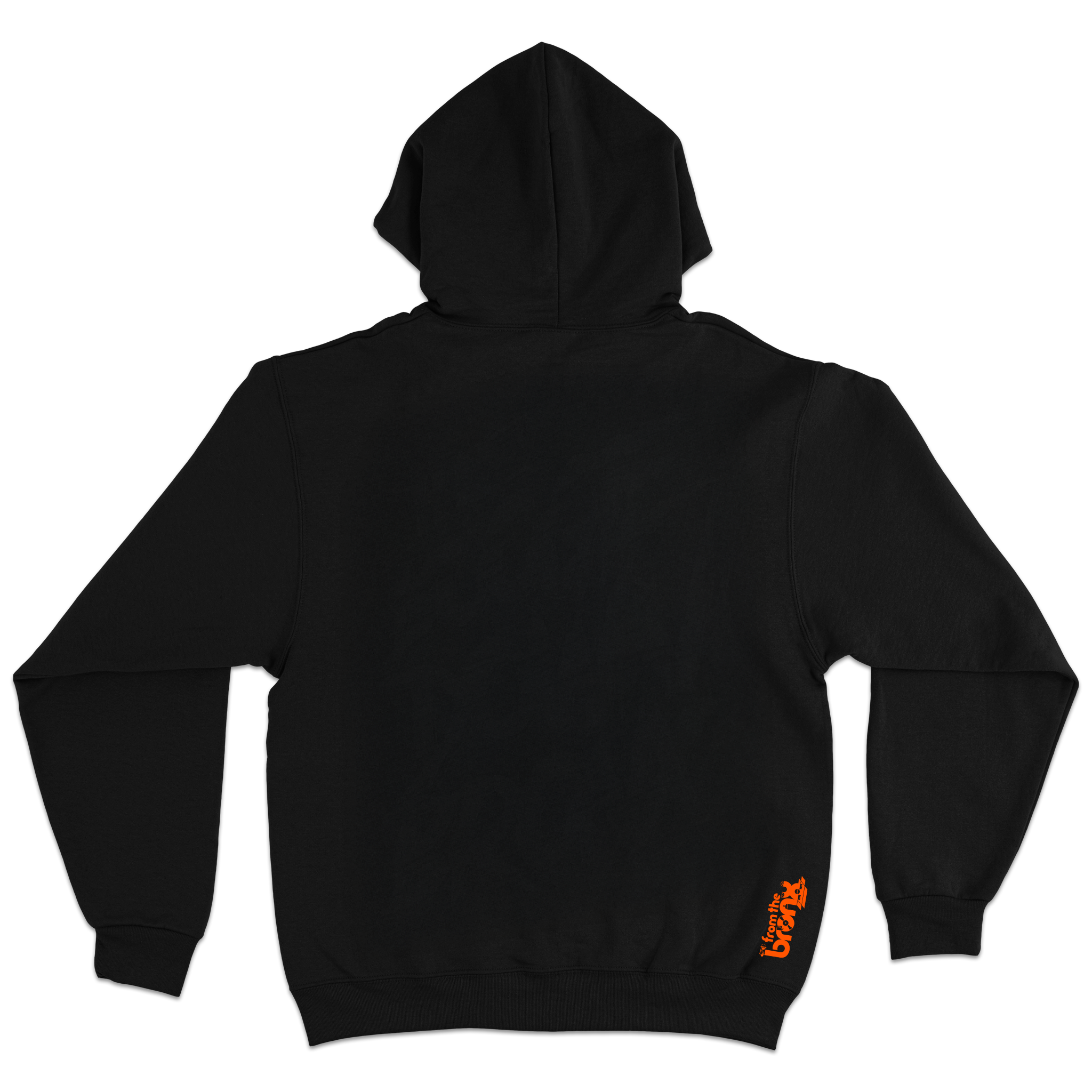 Bronx Collegiate Hoodie Black with Orange Design Back