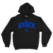 Bronx Collegiate Hoodie Black with Blue Design Front