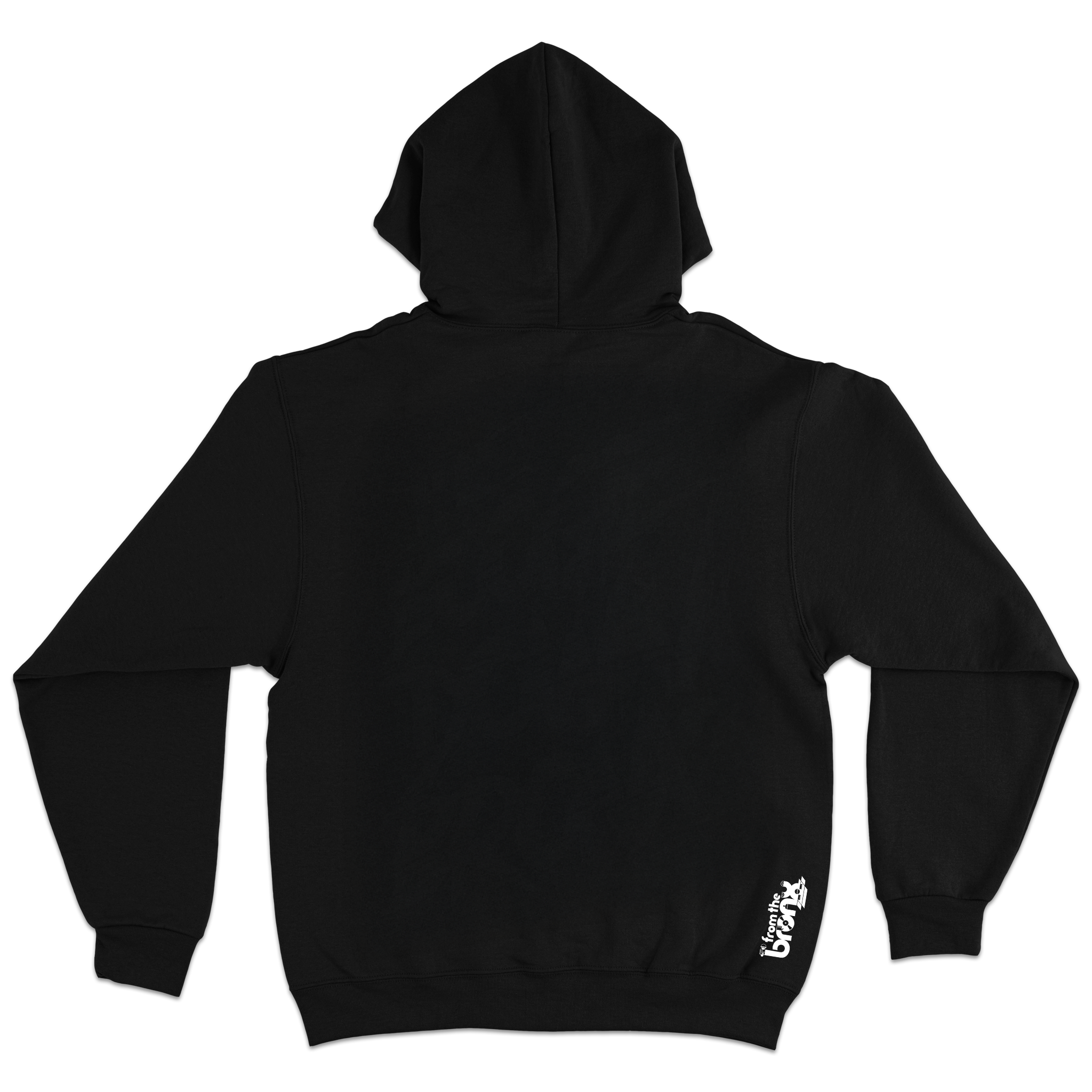 Bronx Collegiate Hoodie Black with White Design Back