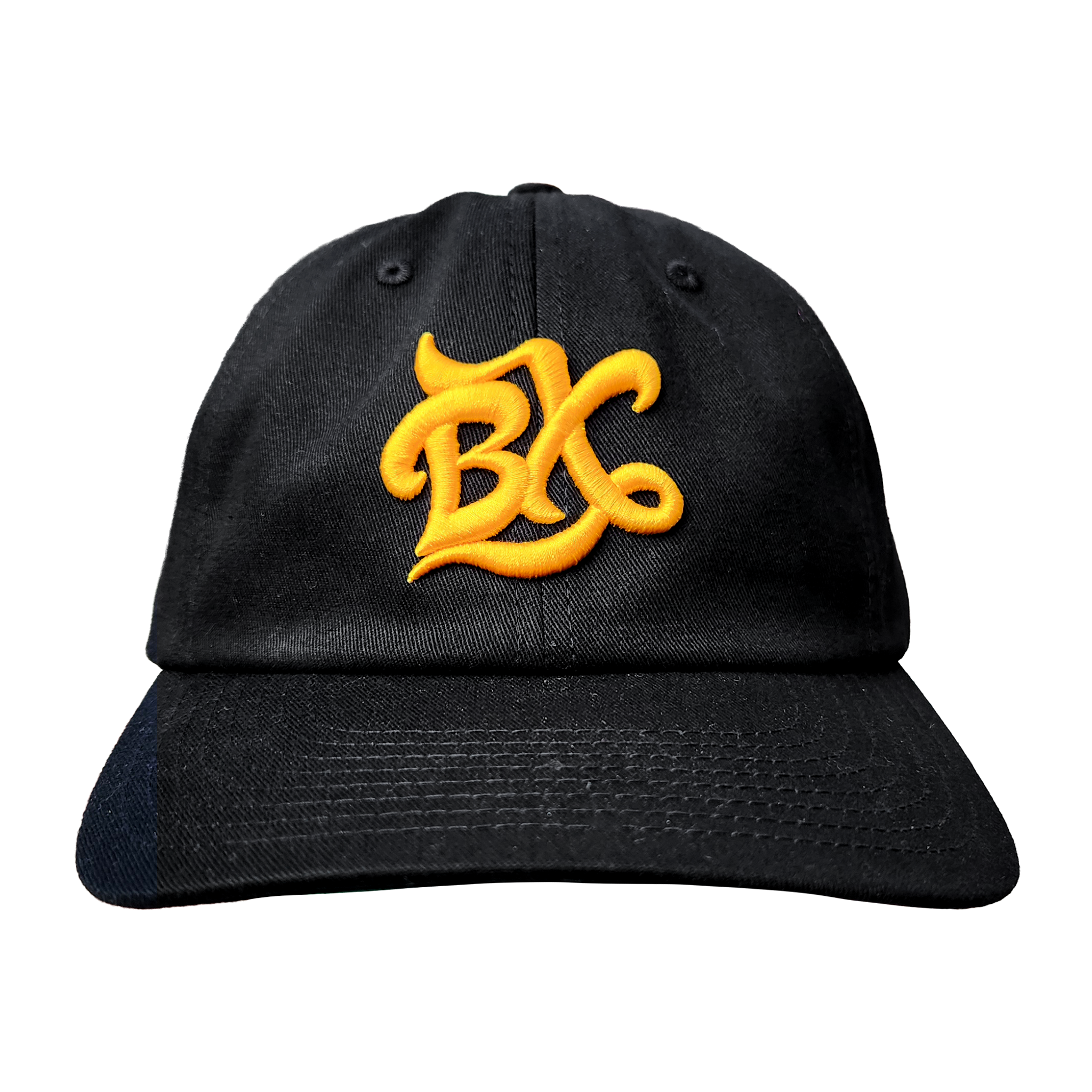 BX Wave Dad Hat in Black/Gold Front