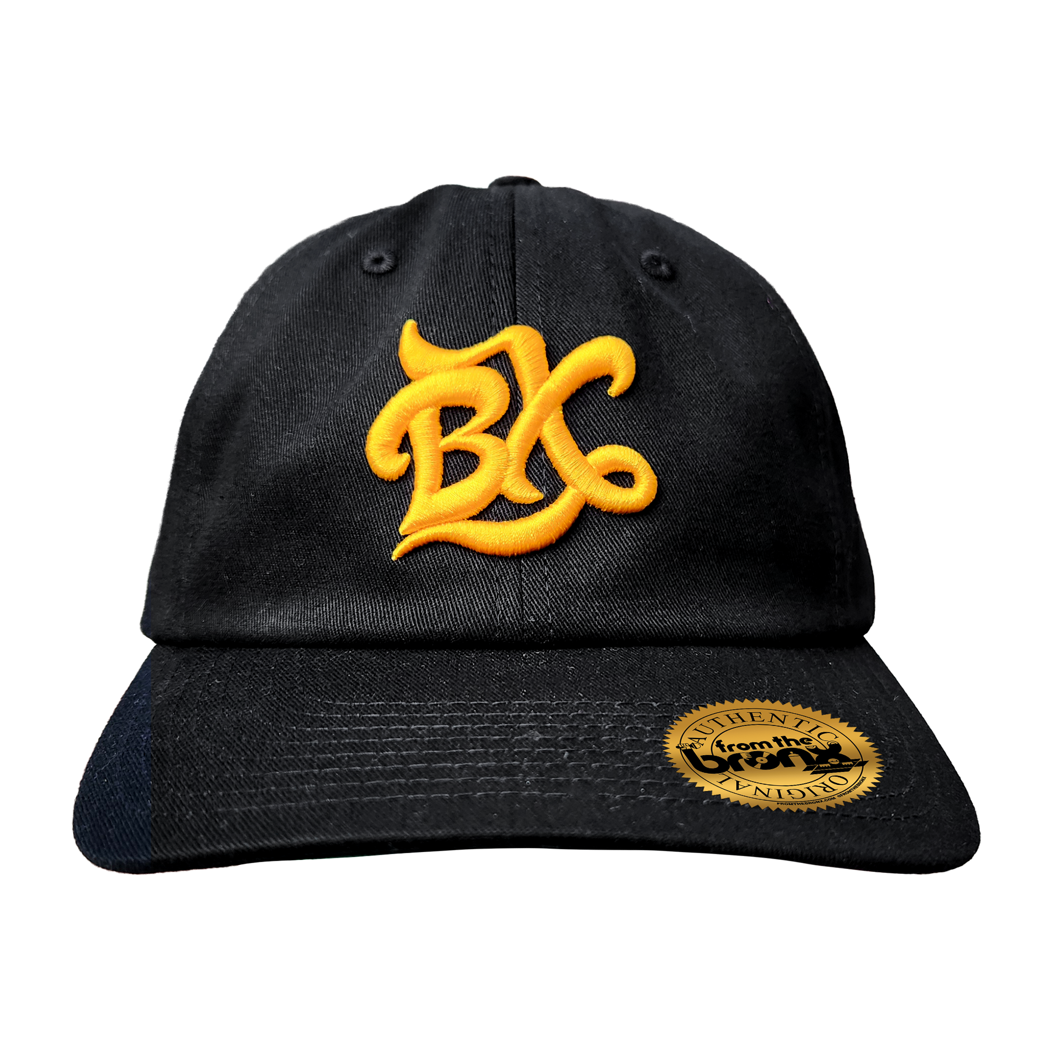 BX Wave Black Dad Hat (Gold Logo) Front