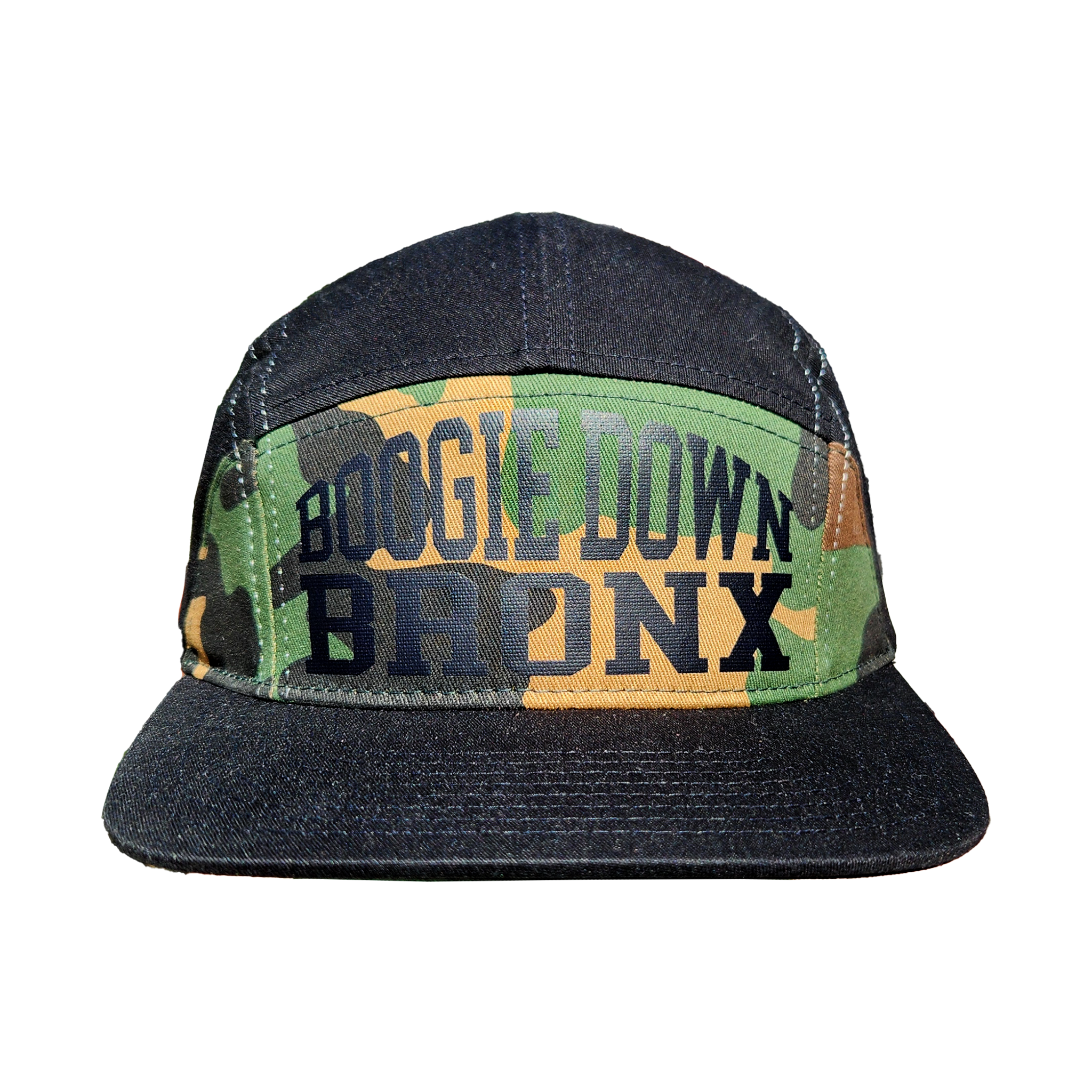 Boogie Down Bronx 7-Panel Hat Black/Camo Front