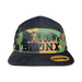Boogie Down Bronx Camo/Black 7-Panel Hat (Black Logo) Front