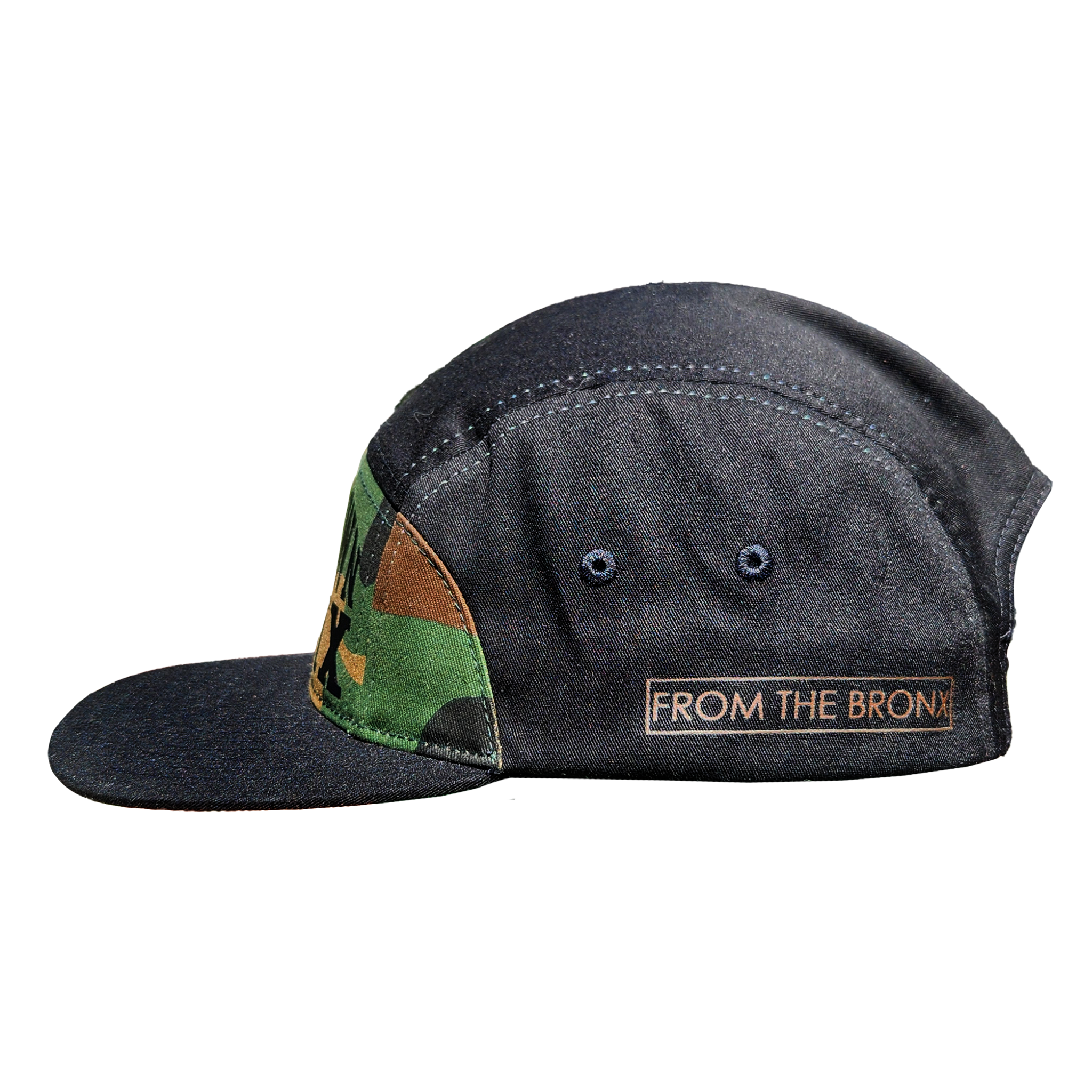 Boogie Down Bronx 7-Panel Hat Black/Camo Side