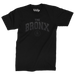 Bronx Collegiate Black T-Shirt (Graphite Black Logo) Front