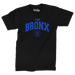 Bronx Collegiate Black T-Shirt (Blue Logo) Front