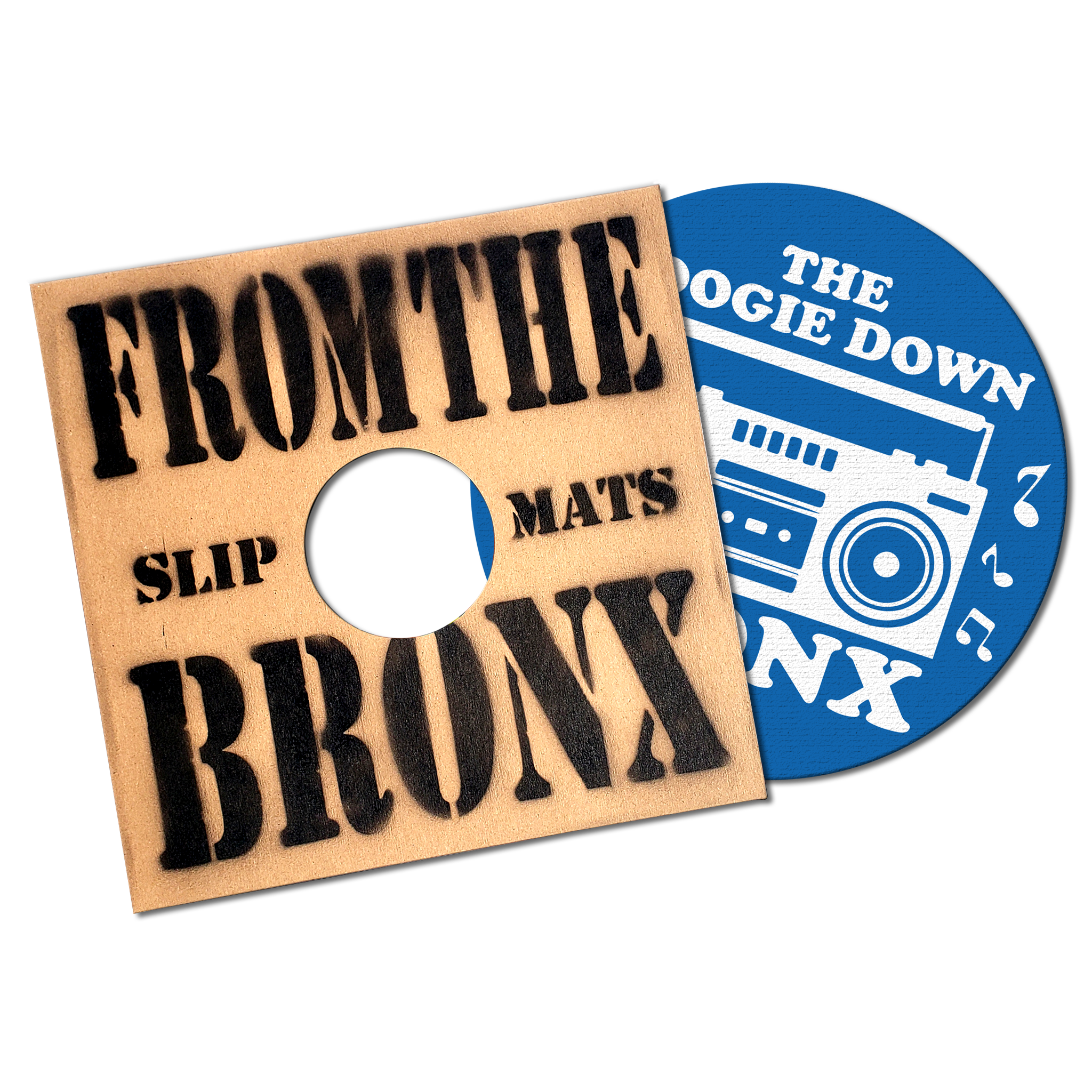 Boogie Down Bronx Slip Mat in Blue with Record Jacket