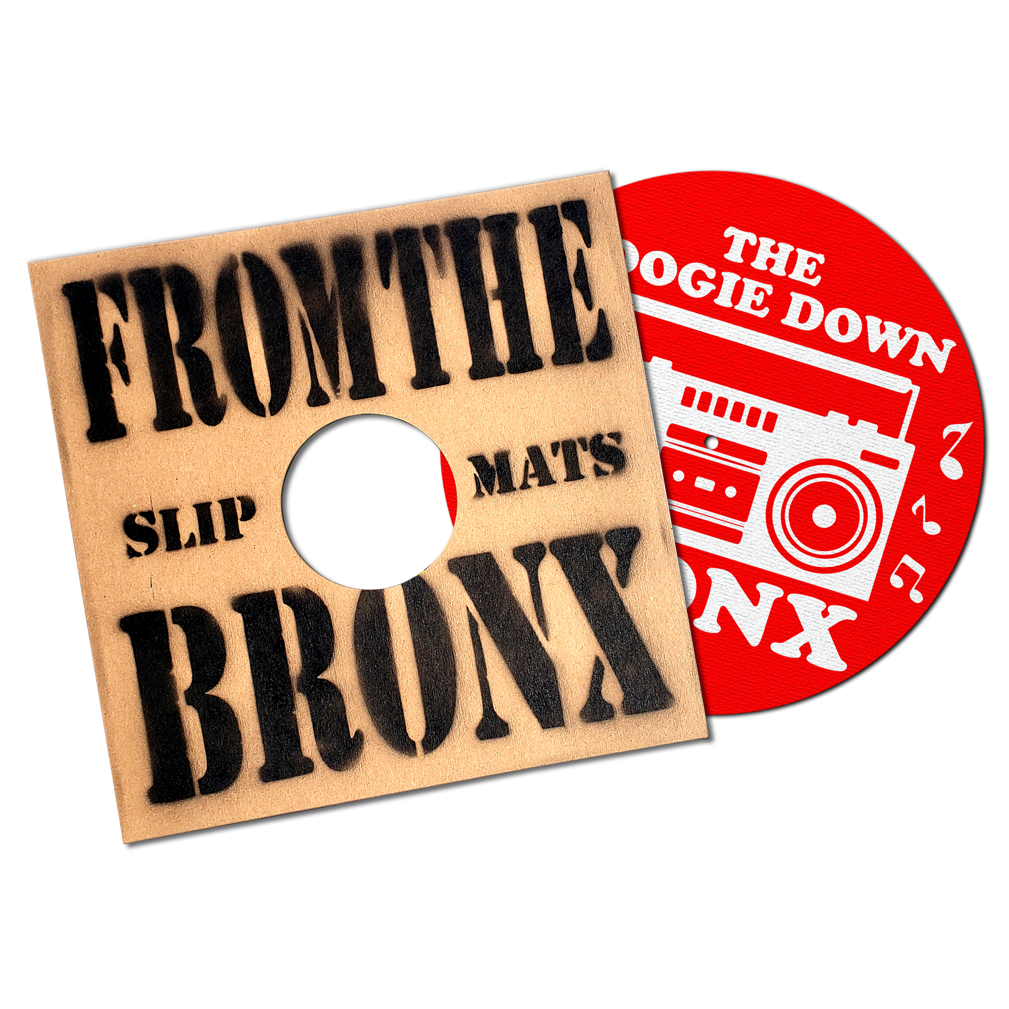 Boogie Down Bronx Slip Mat in Red with Record Jacket