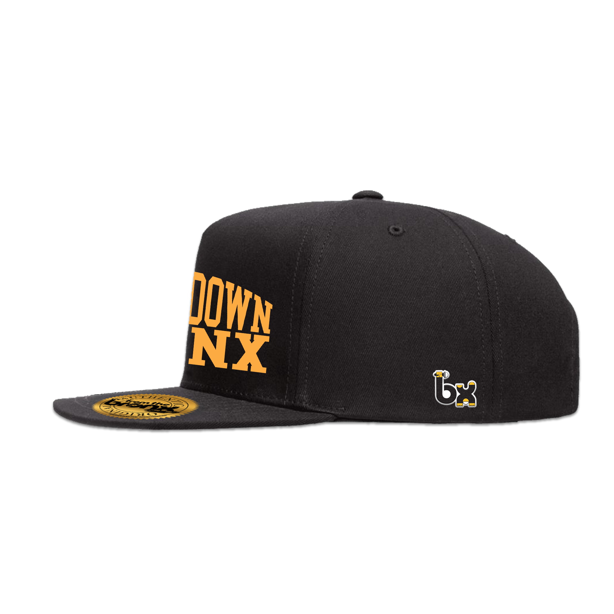 Boogie Down Bronx Black Snapback (Yellow Logo) Side