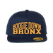 Boogie Down Bronx Navy Snapback (Yellow Logo) Front